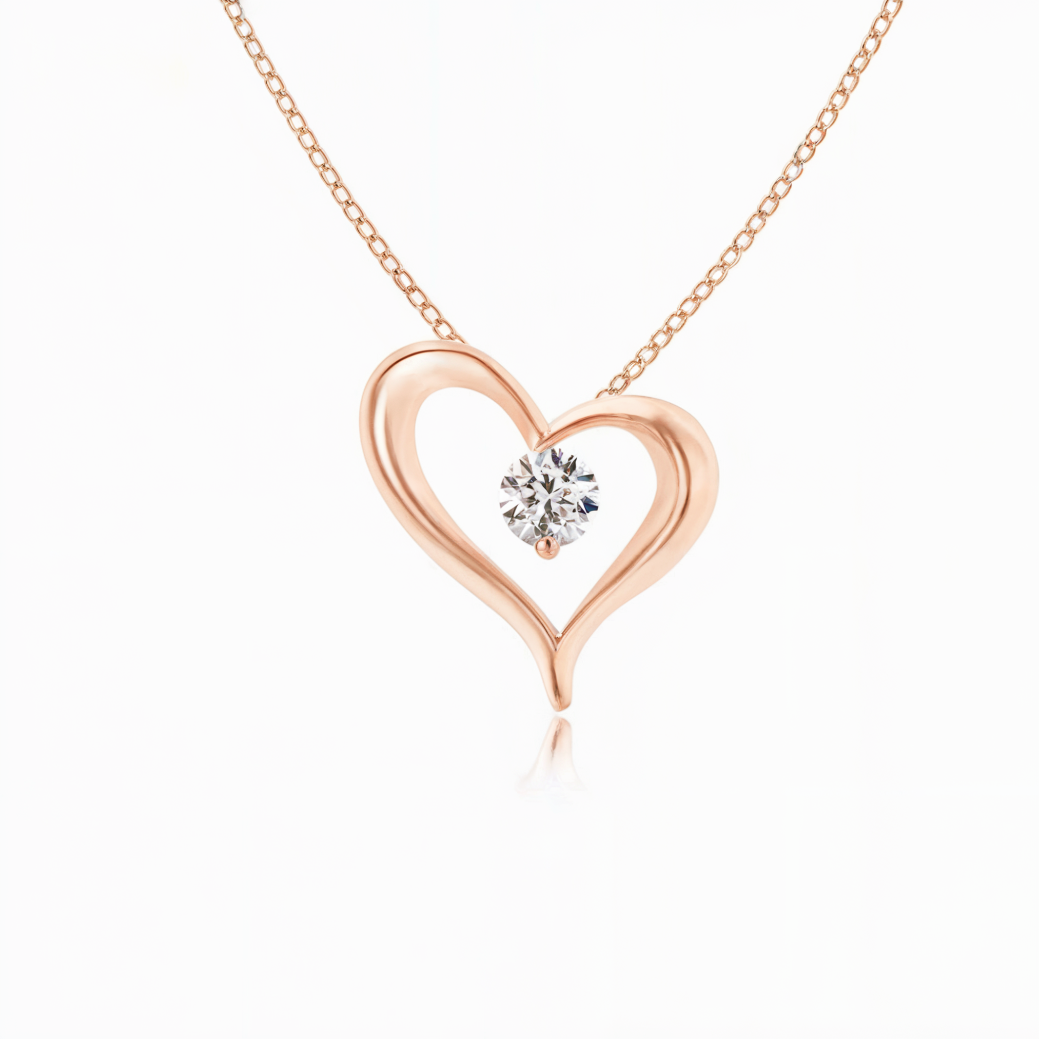 Solitaire Hart Hanger Ketting