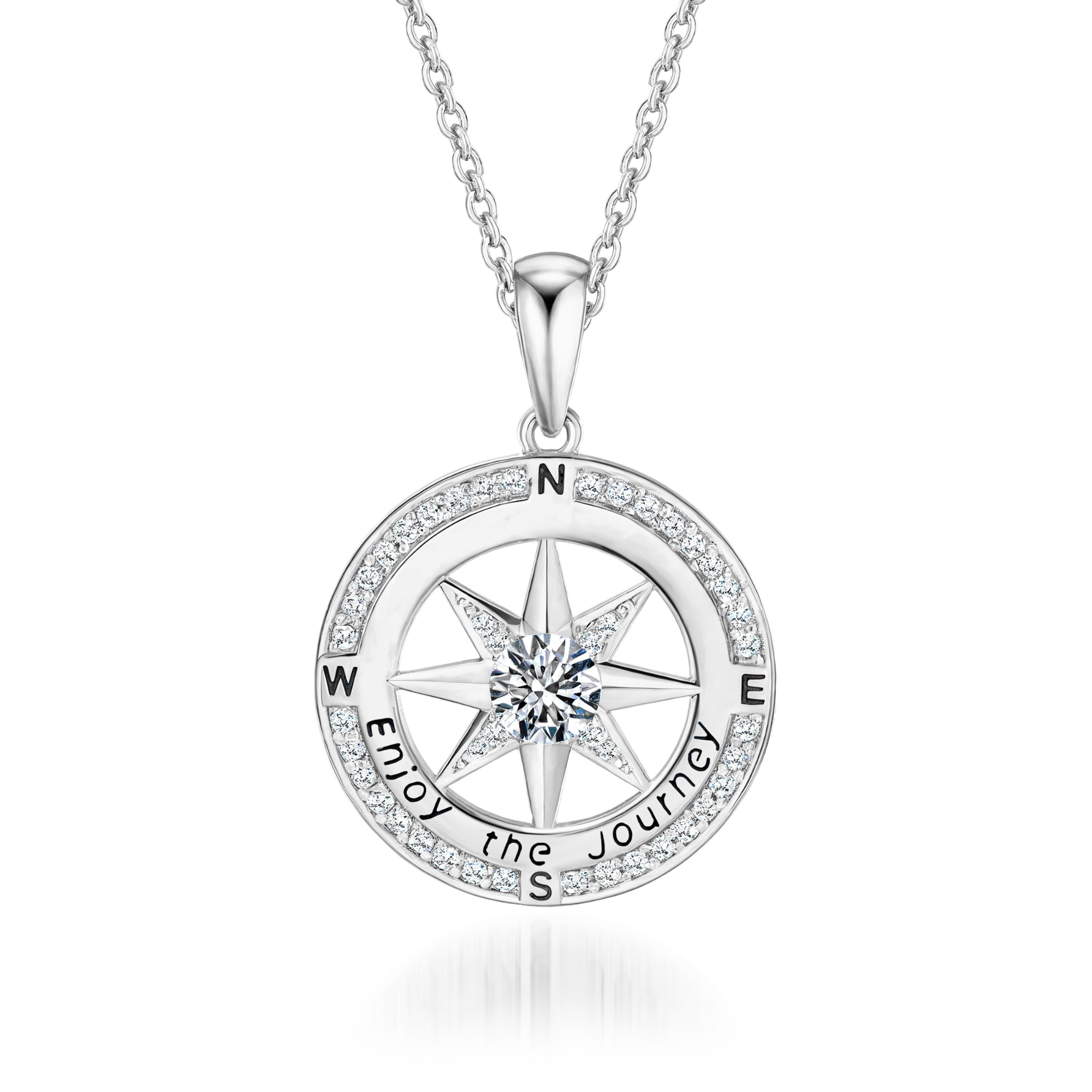 'Enjoy the Journey' Diamond Compass Necklace
Geniet van de Reis' Diamanten Kompas Ketting