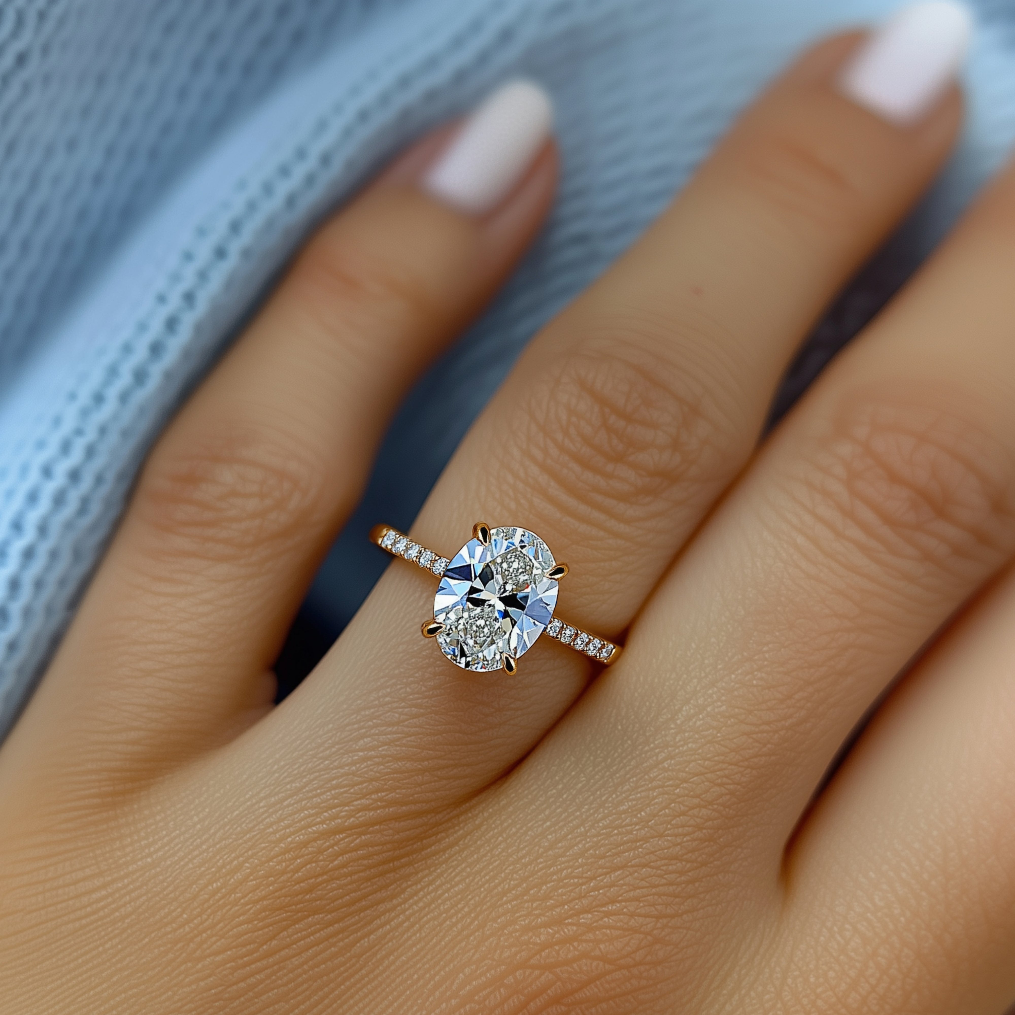 The Opaline Oval Cut Moissanite Ring