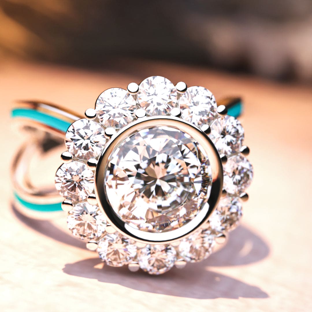 Ocean's Bloom: Diamant-Cluster-Ring - S925 Sterling Silber