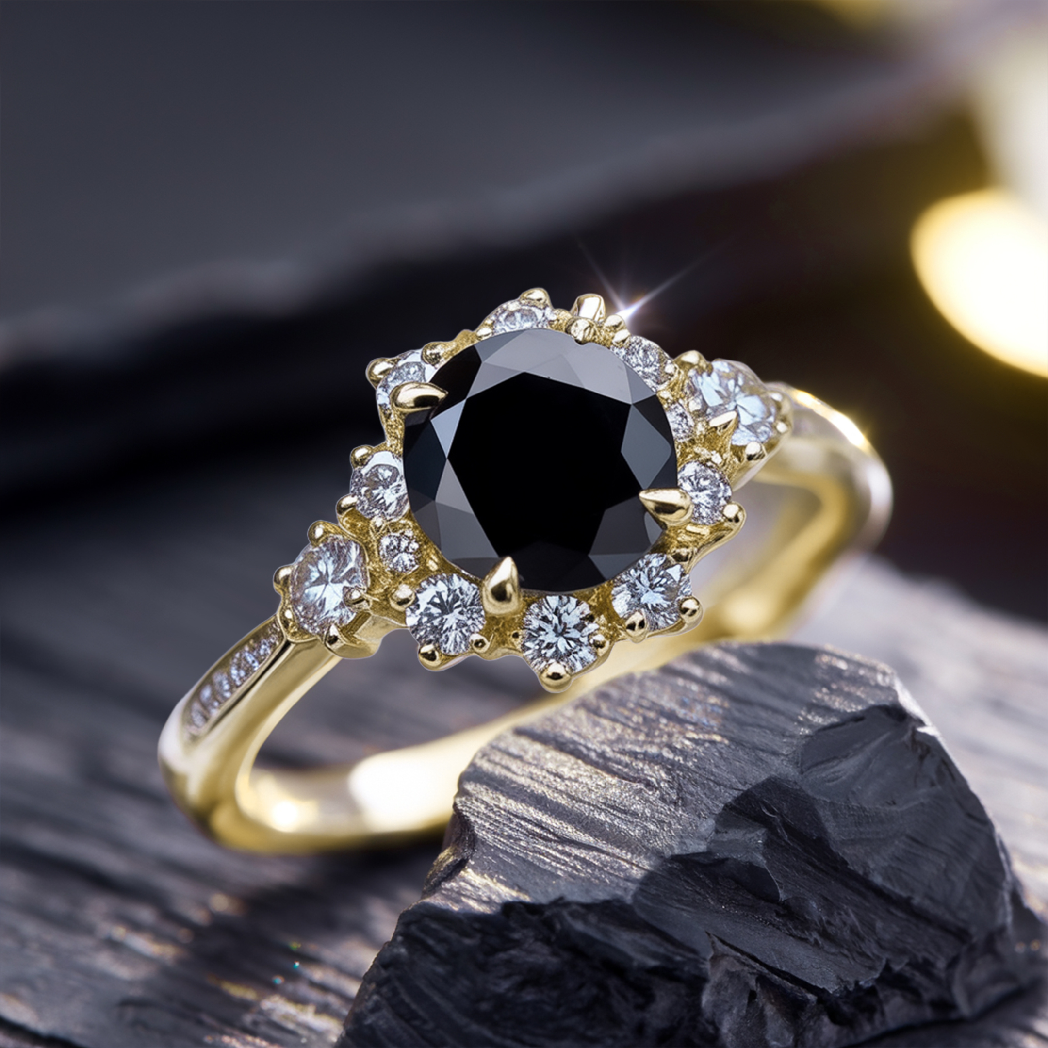 De Bethany - Zwarte Moissanite Ring