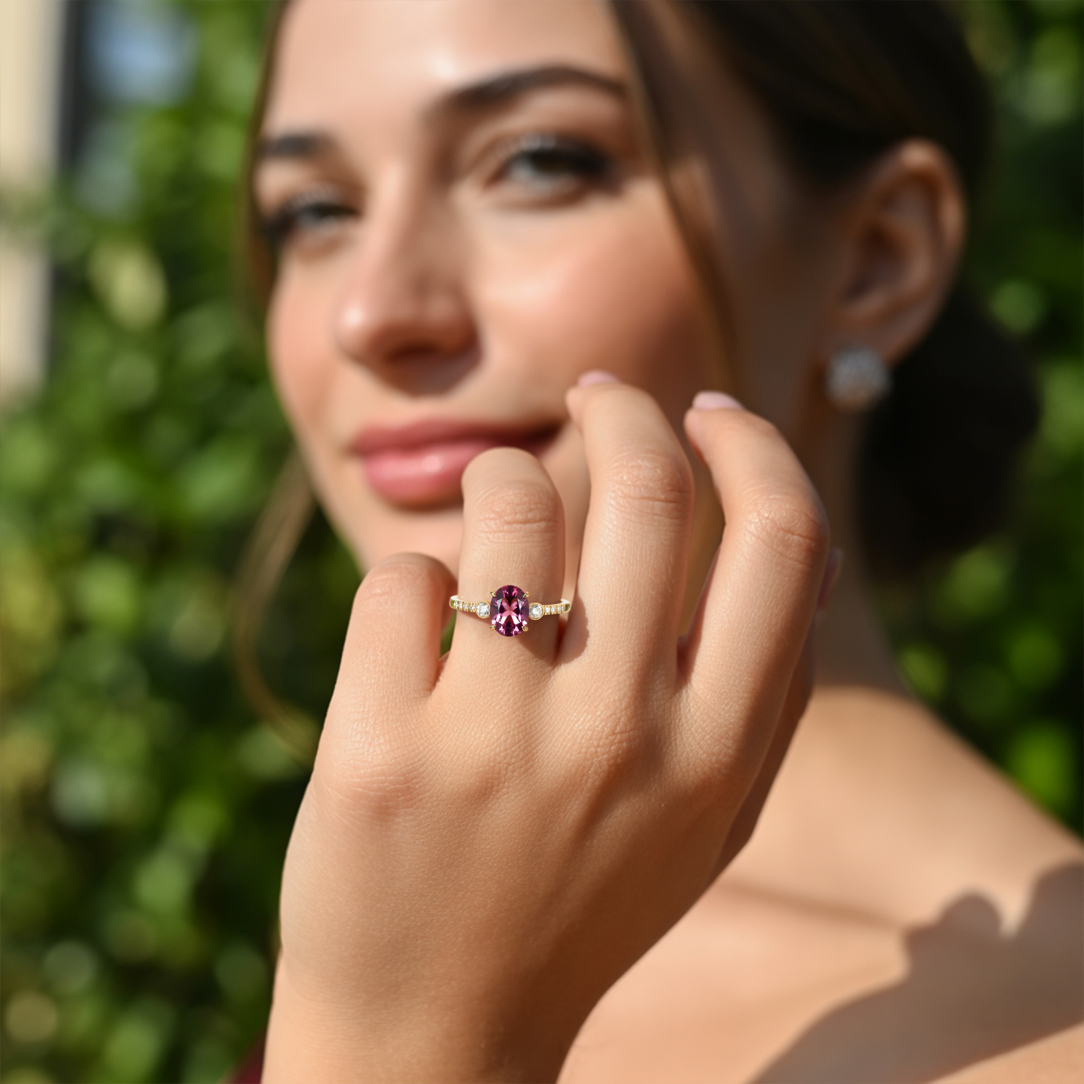 The Luna 2CT Oval Cut Pink Moissanite Ring | To My Future Wife