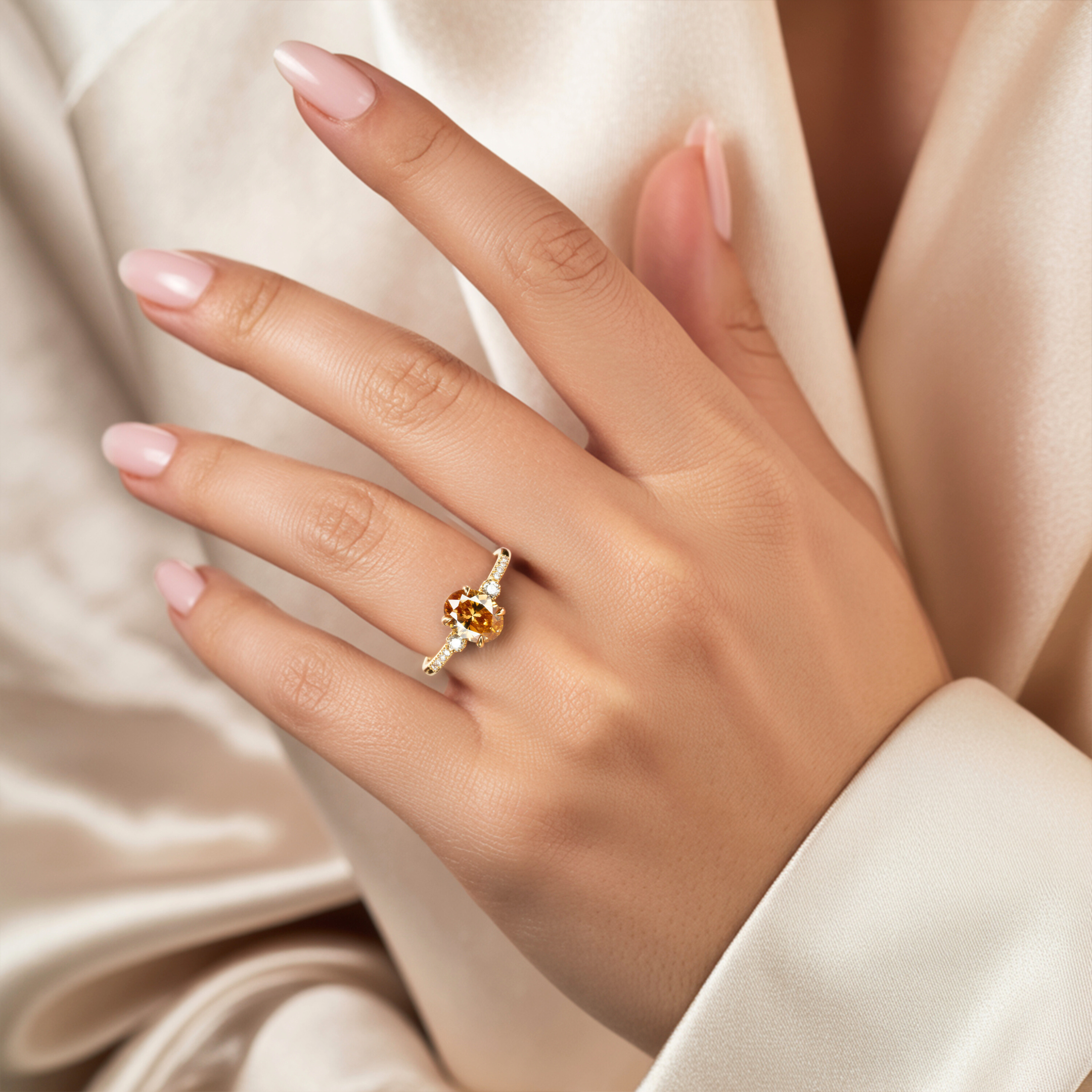 The Luna | To My Future Wife | 2CT Oval Cut Yellow Moissanite Ring