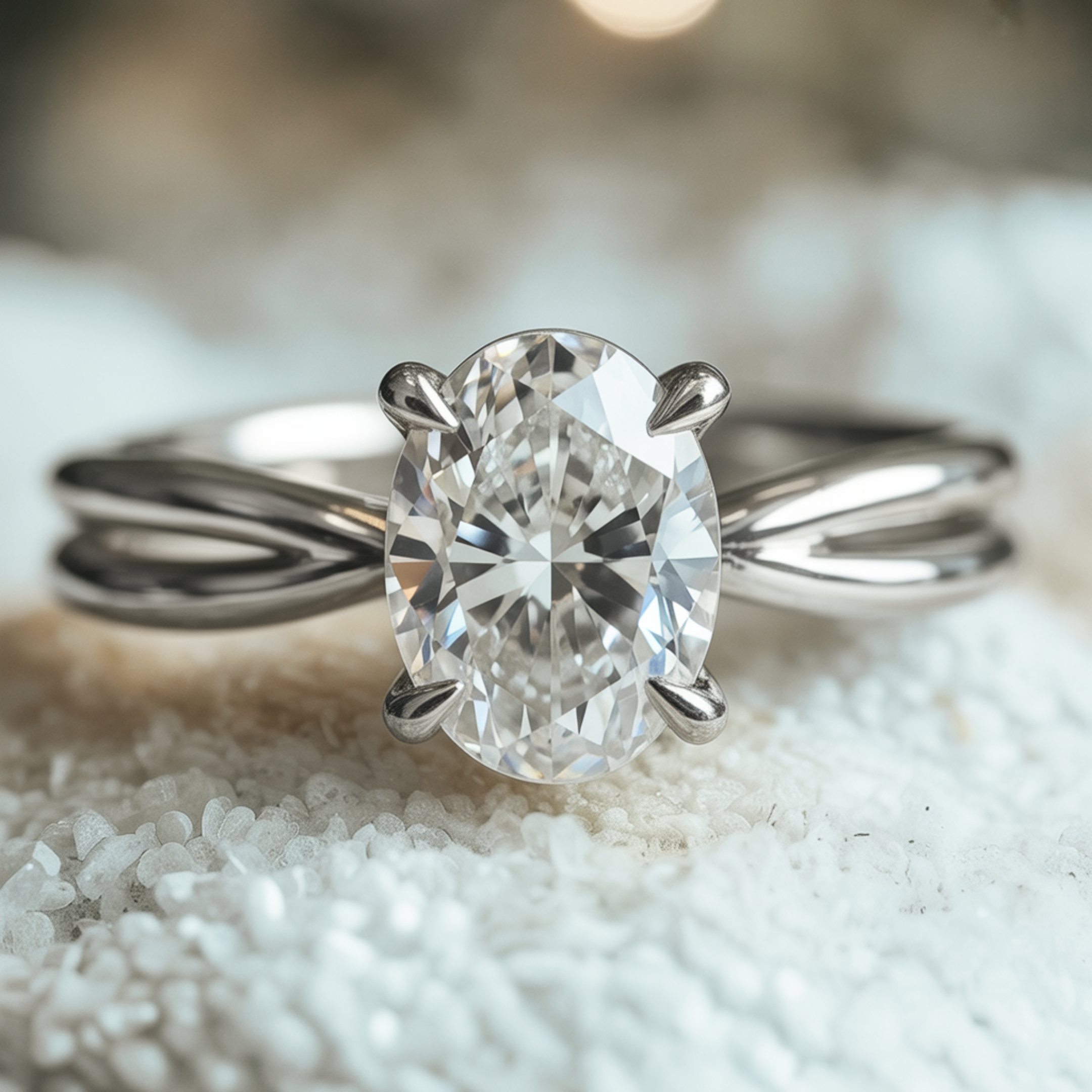 Der Celestine - Infinity Moissanite Ring