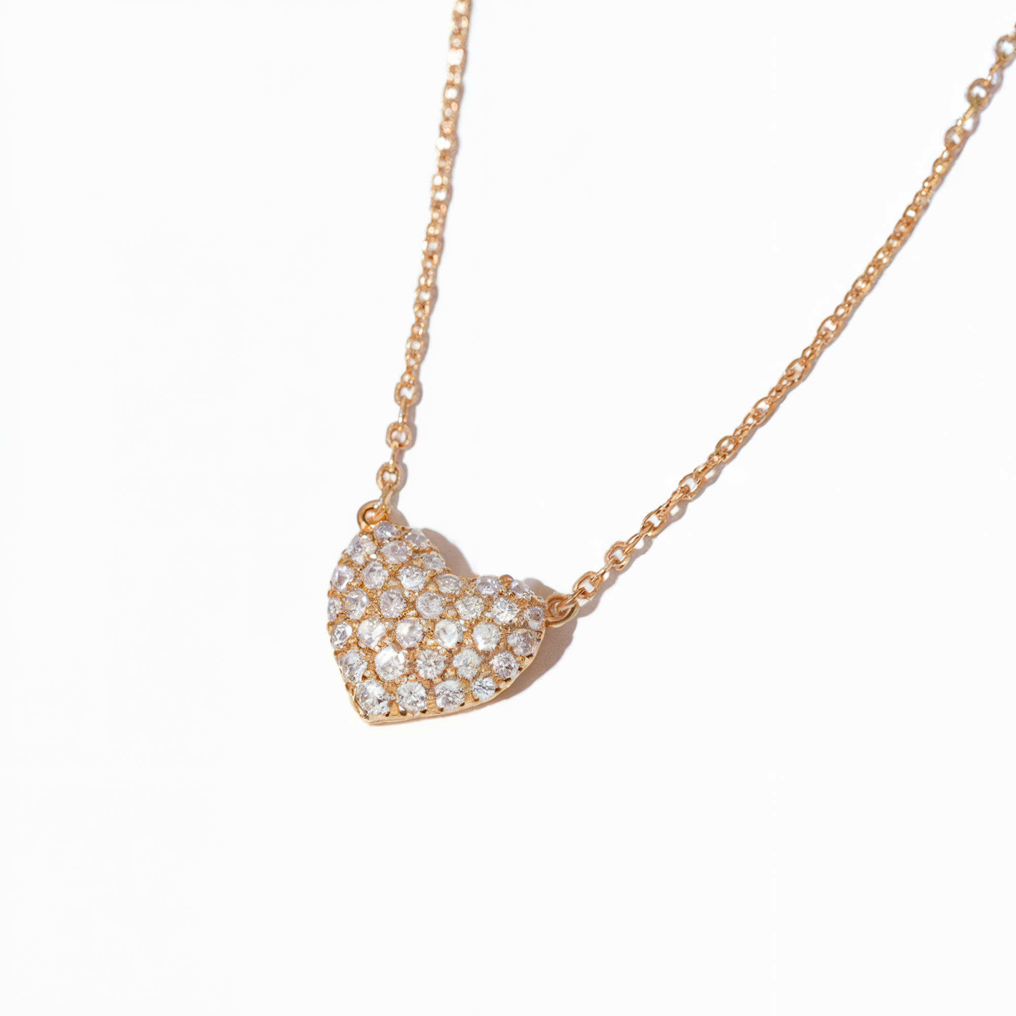Diamant-Cluster-Herz-Halskette