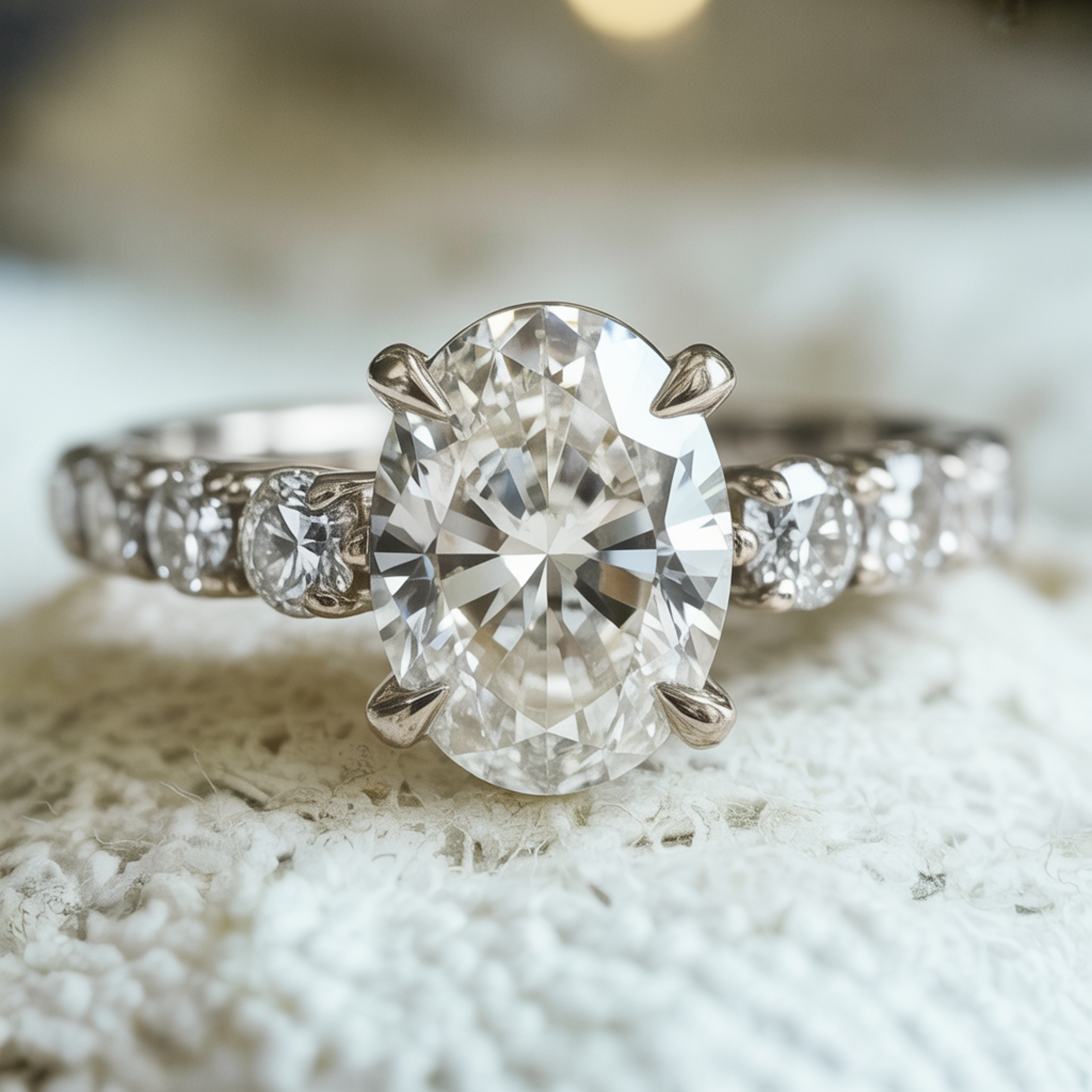 Der Celestine 3CT Moissanite Ring