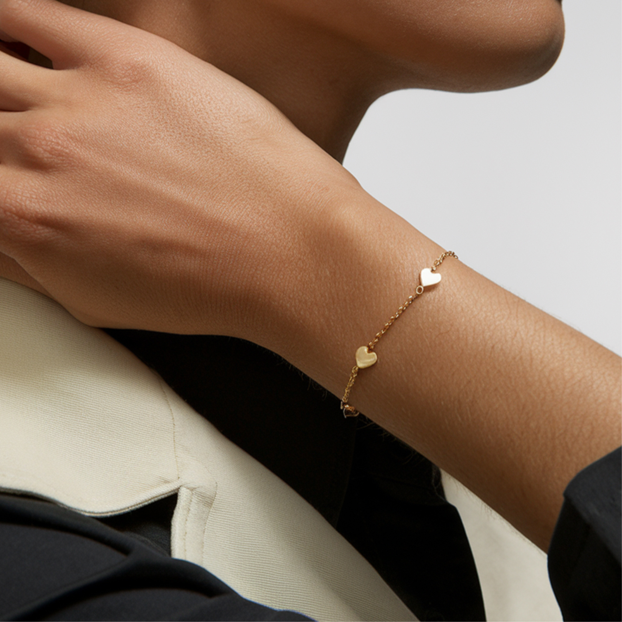 Zartes Herz-Charm-Silberarmband