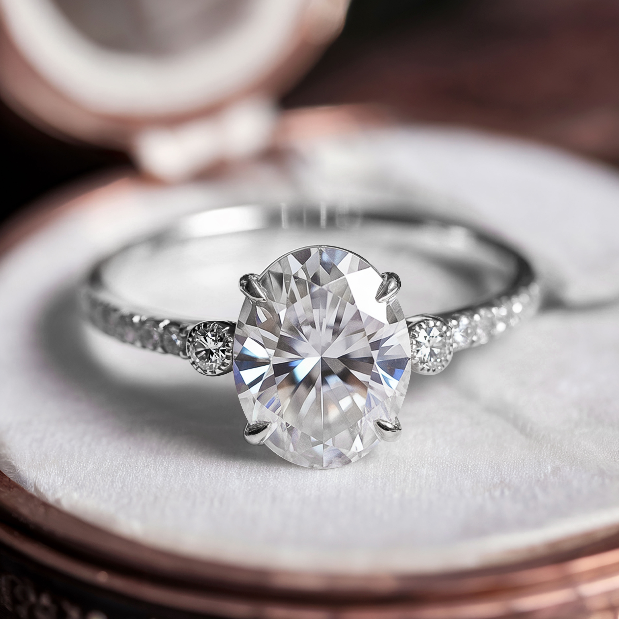 De Luna 3CT Moissanite Ring