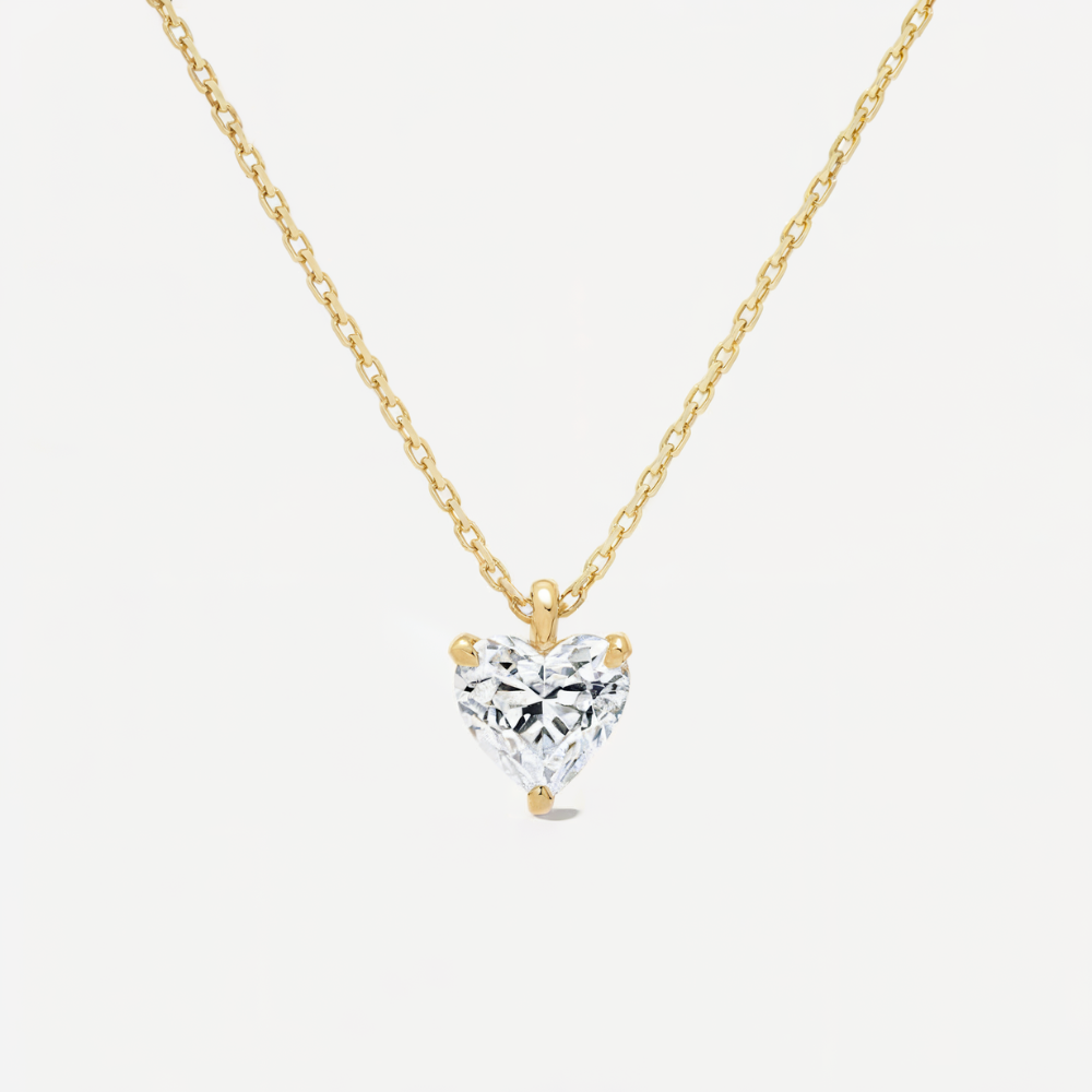 Solitaire Hart Moissaniet Hanger Ketting