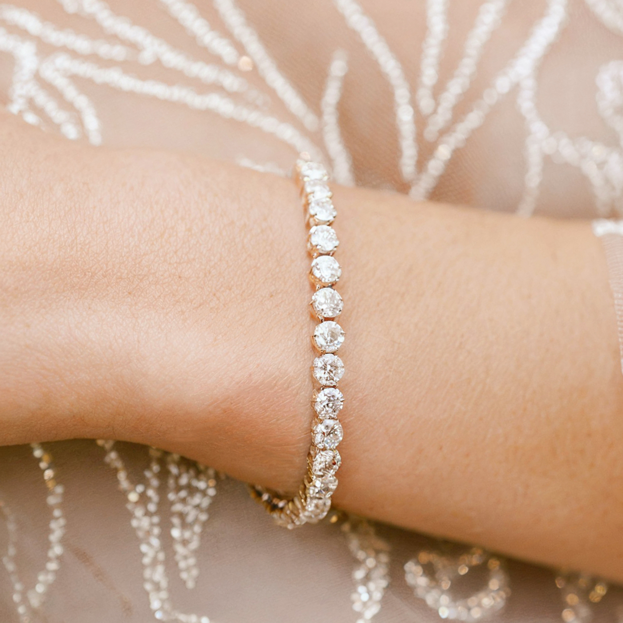 Elegante Moissanite Roségouden Tennisarmband