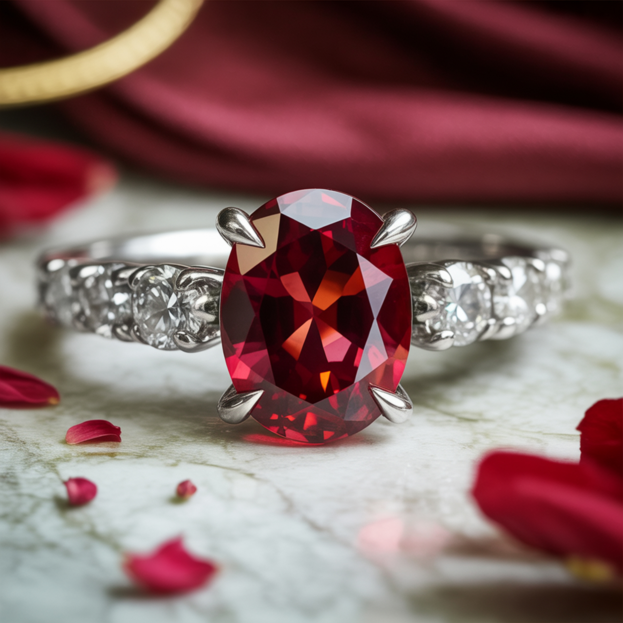 Der Celestine – Roter Moissanitring
