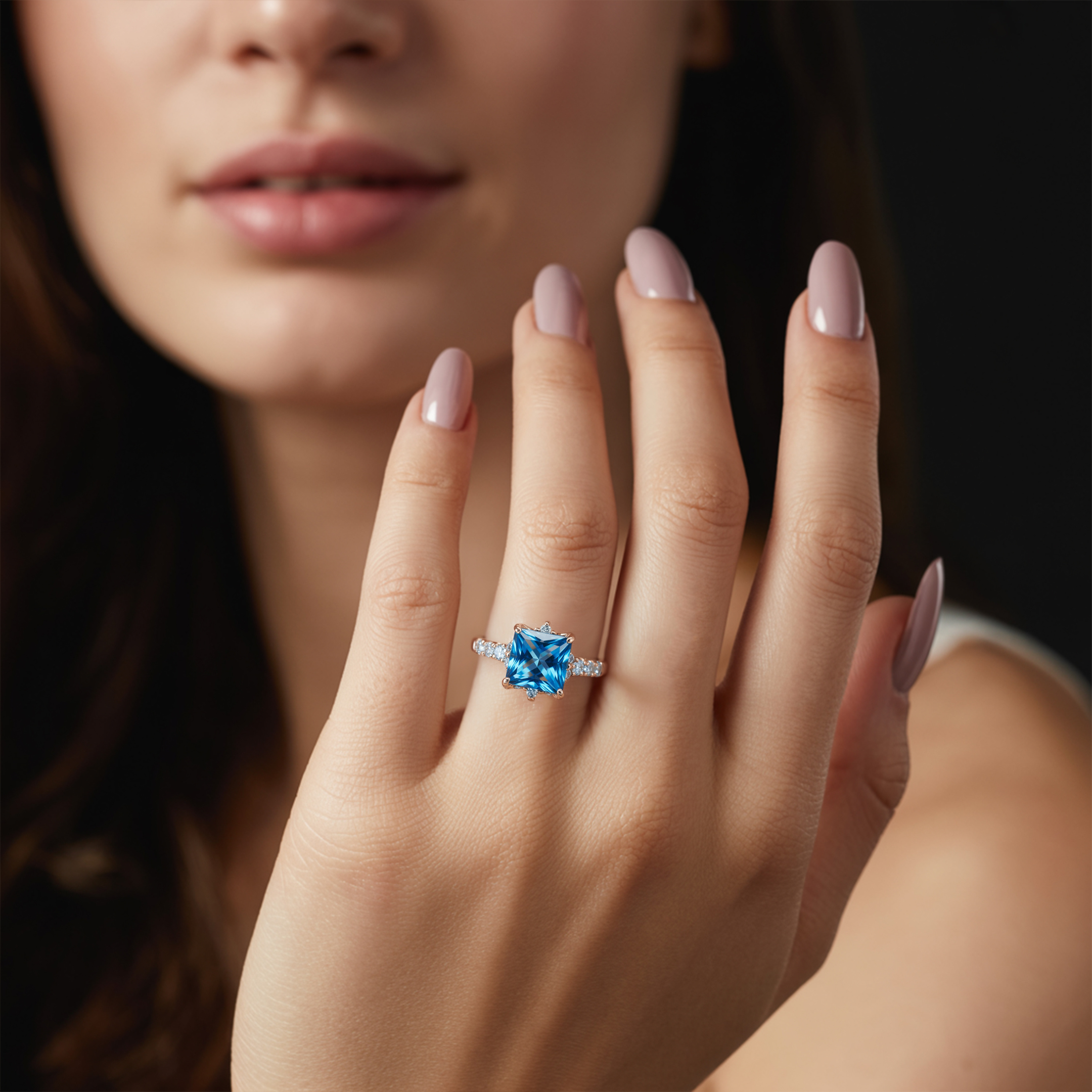 The Caterina 4CT Princess Cut Moissanite Ring
