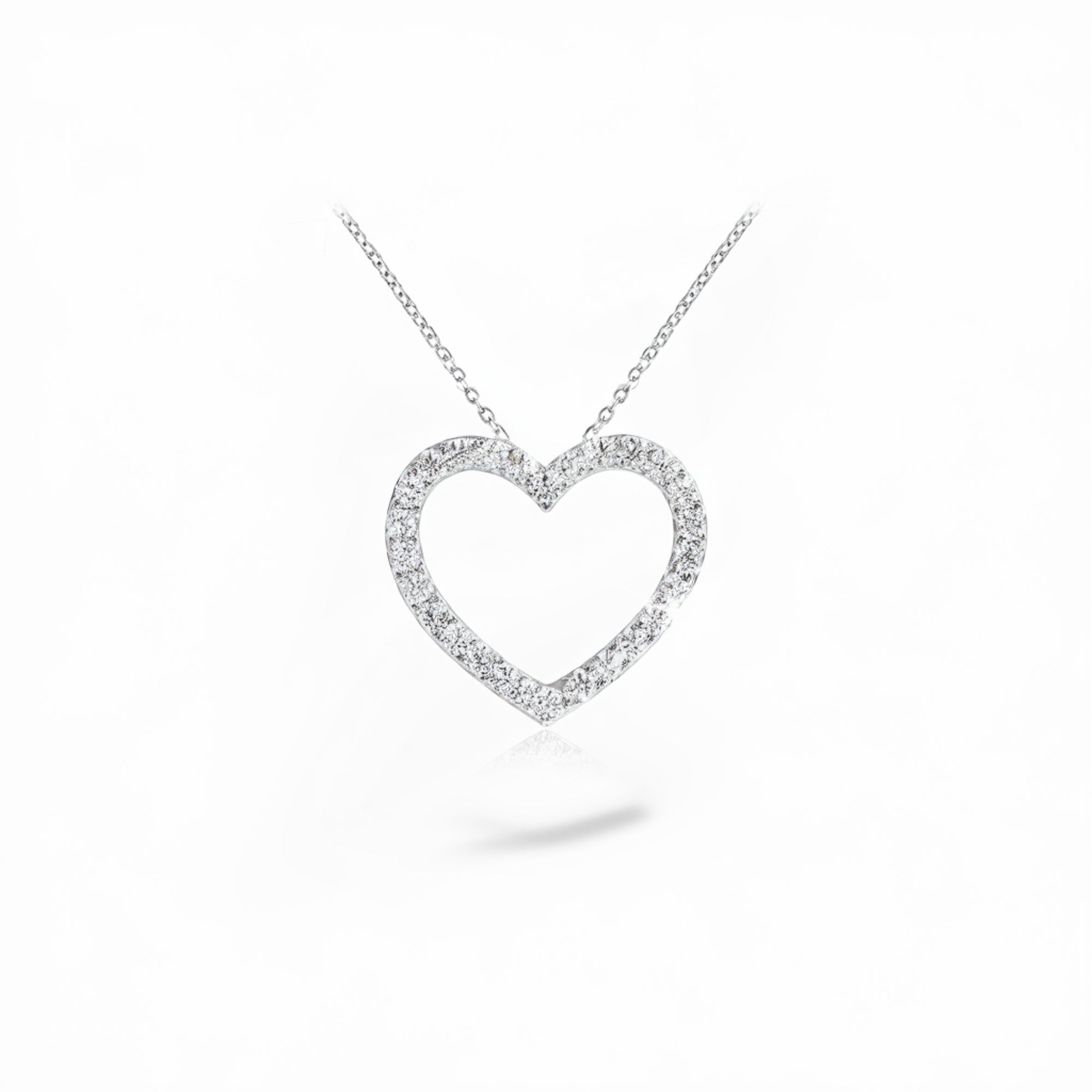 Diamanten Open Hart Ketting