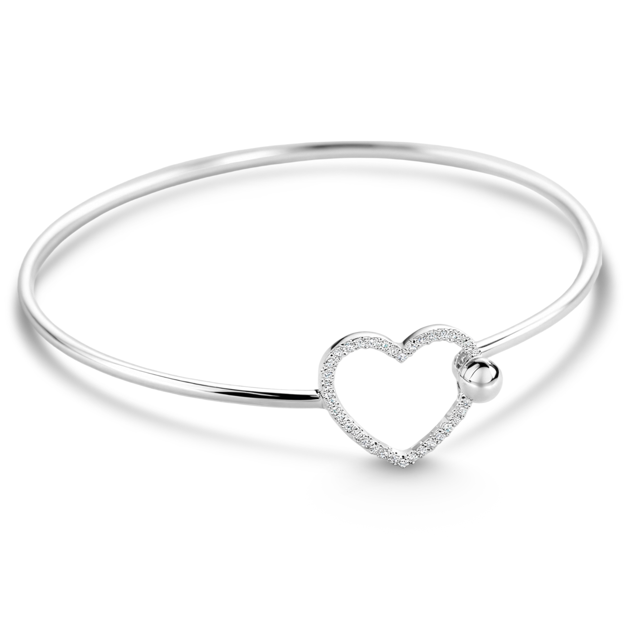 Armband mit Diamant-Herz-Hakenverschluss