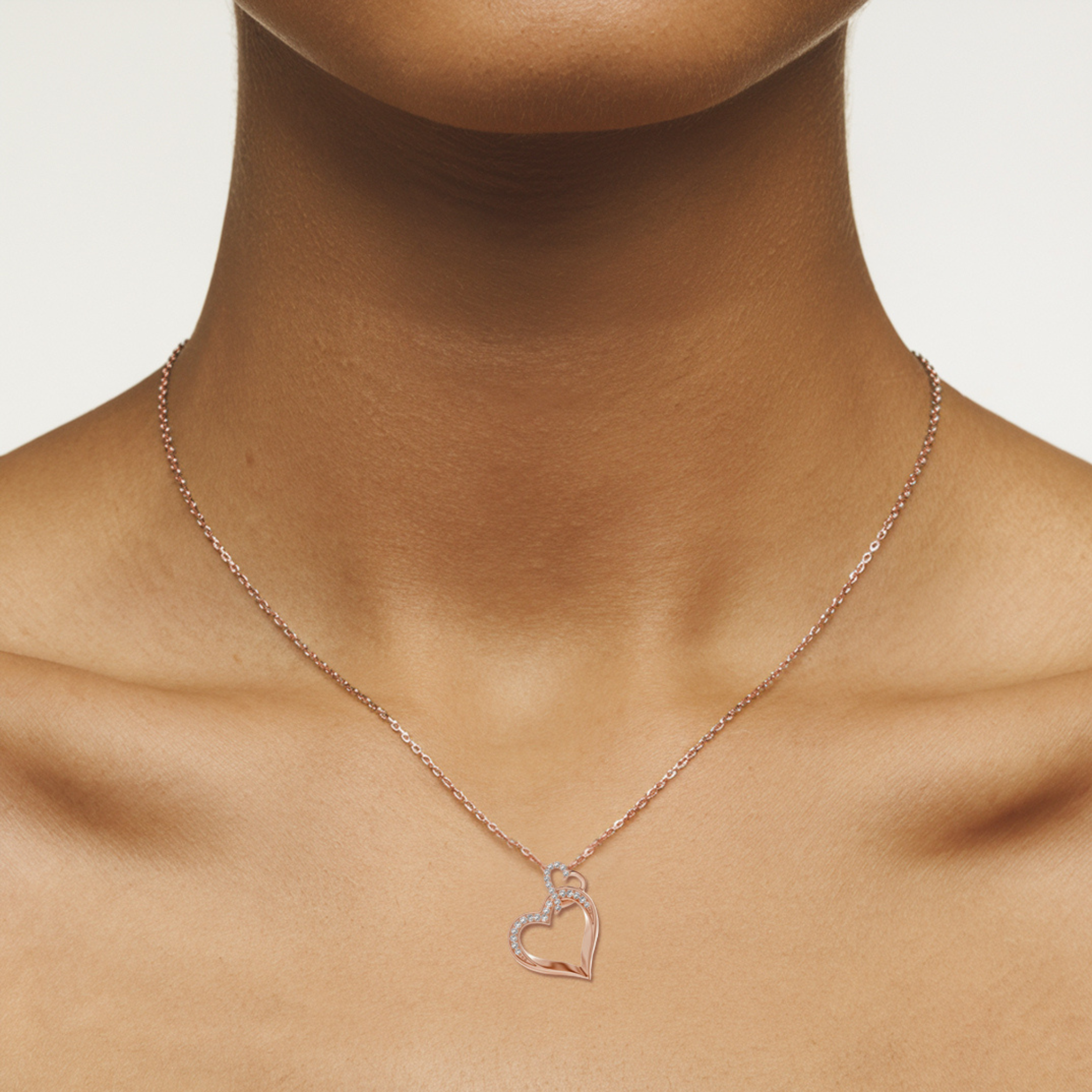 Collier Cœur Diamant Entrelacé