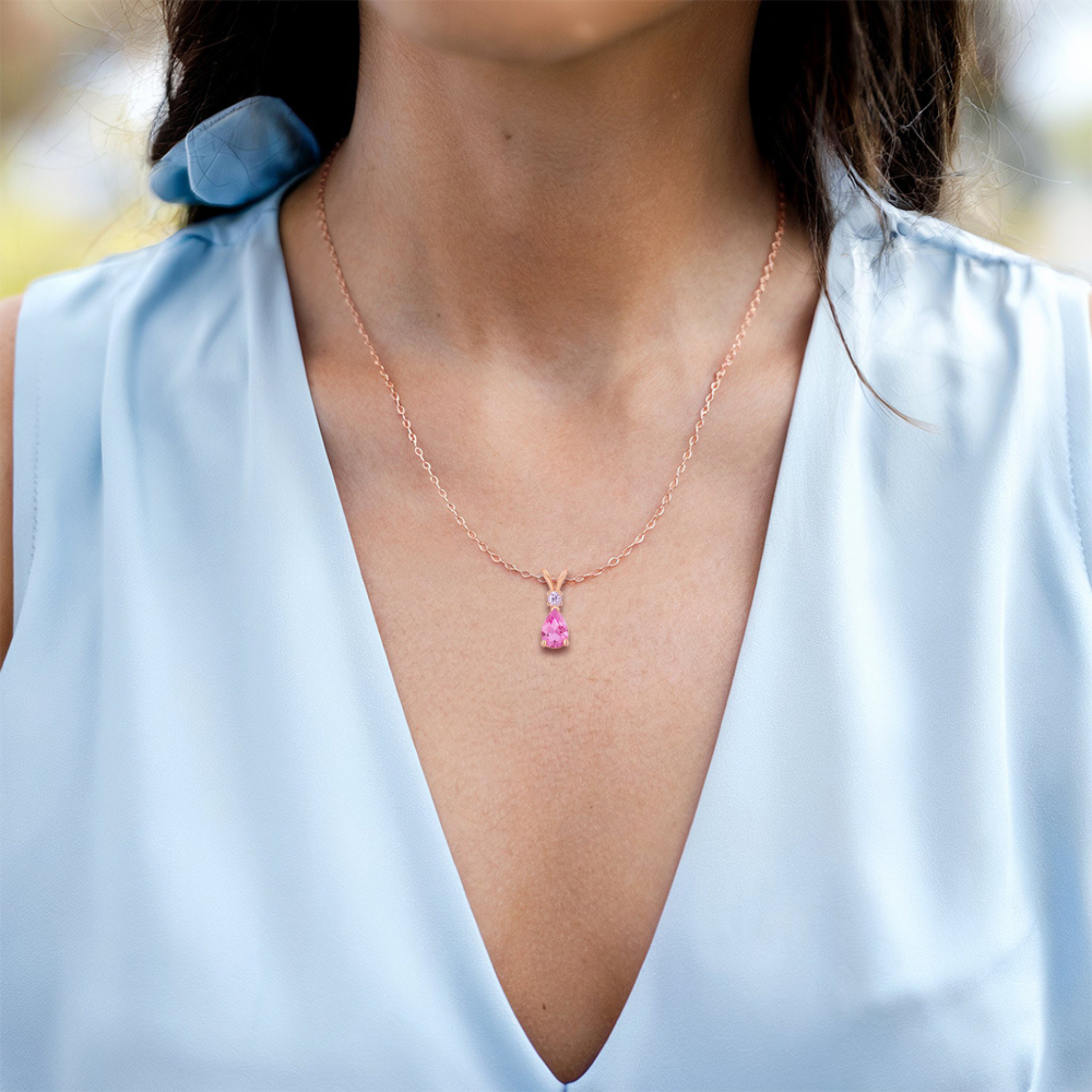 Collier Saint-Valentin Goutte Rose