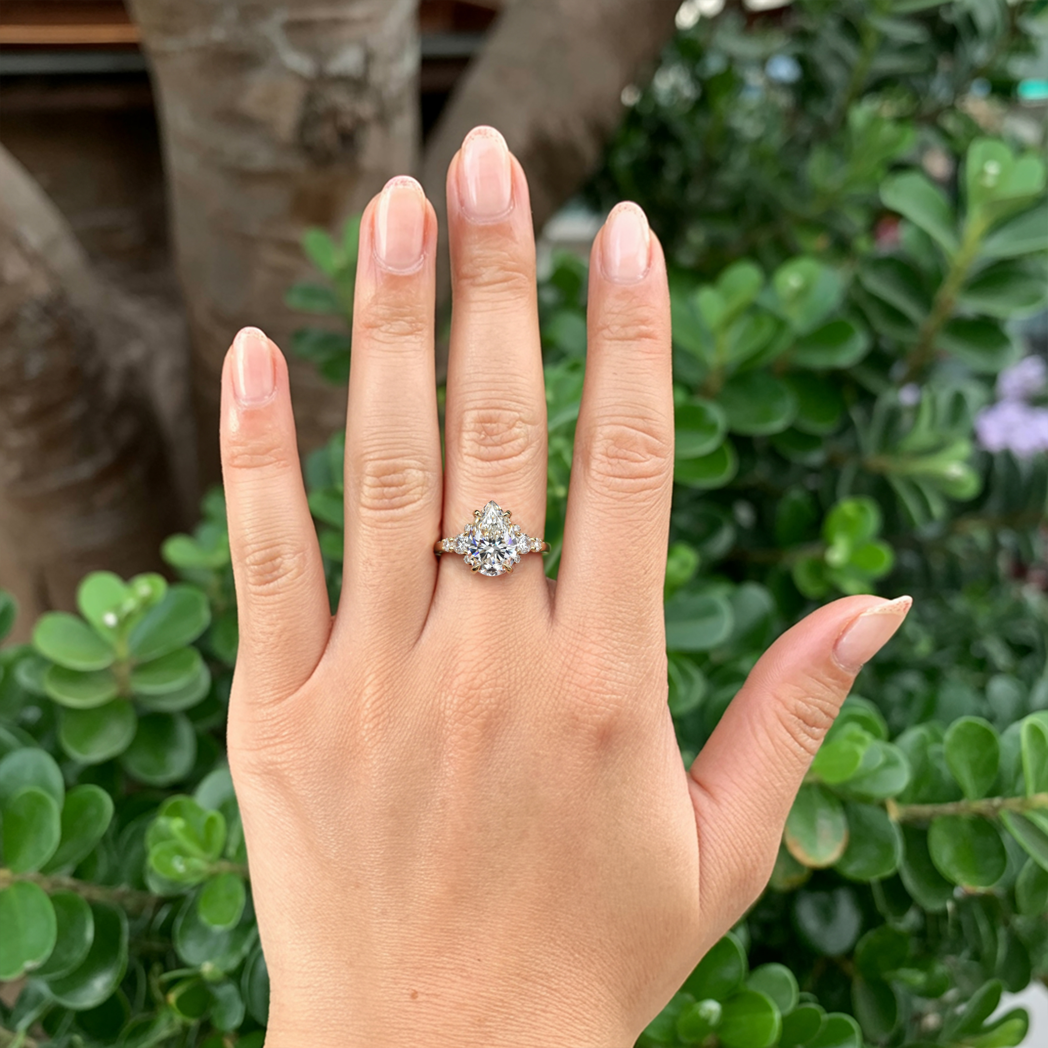 The Bella Jewel Pear Cut Moissanite Ring