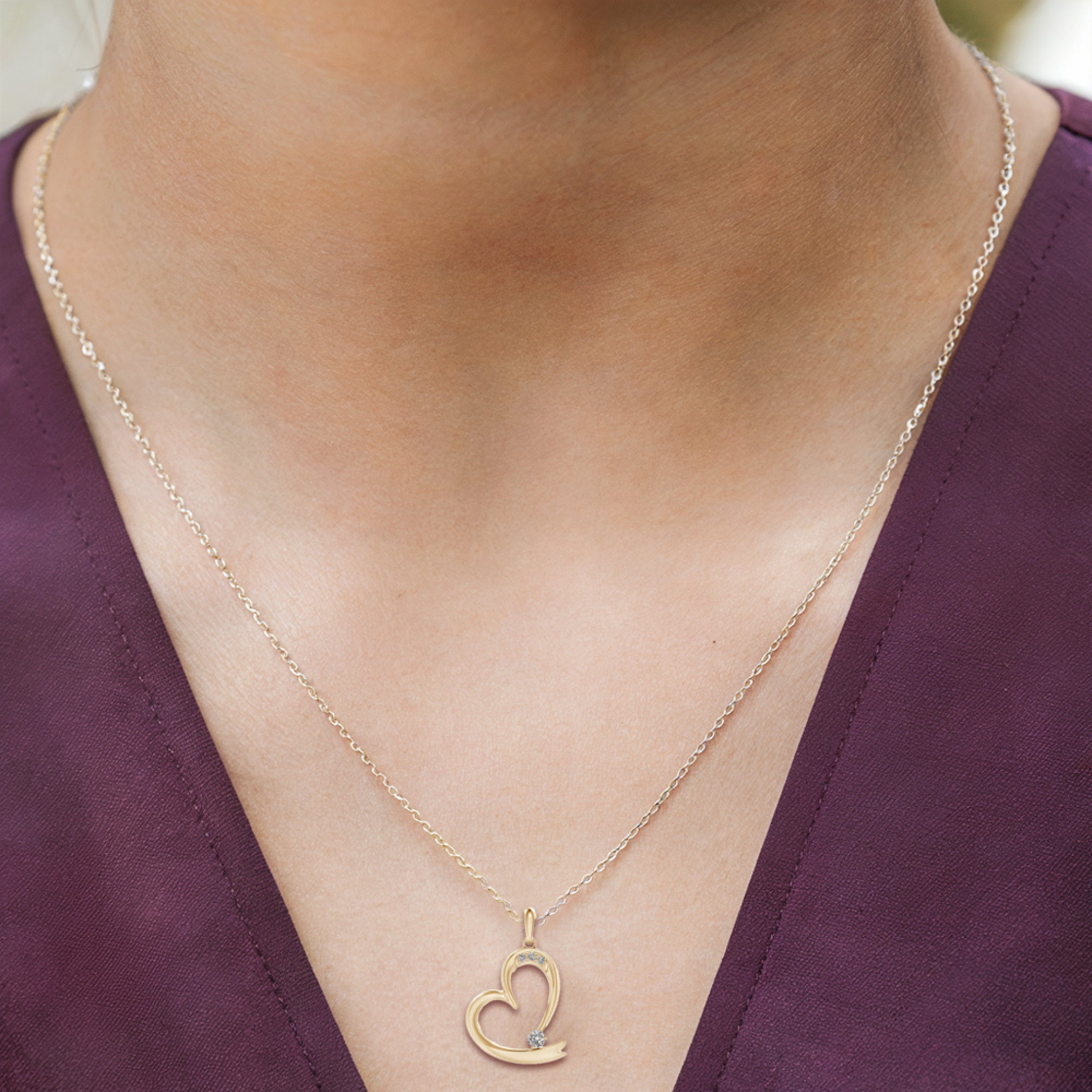 Gekippte Herz-Goldkette