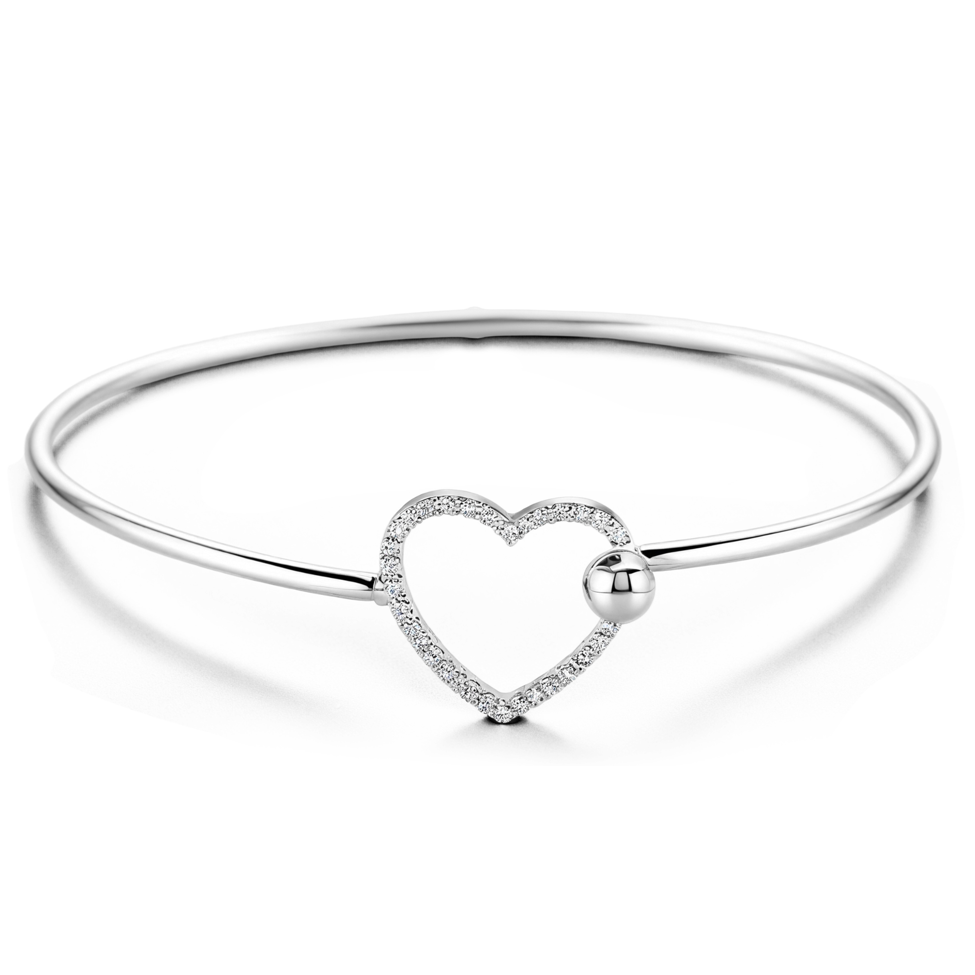 Armband mit Diamant-Herz-Hakenverschluss