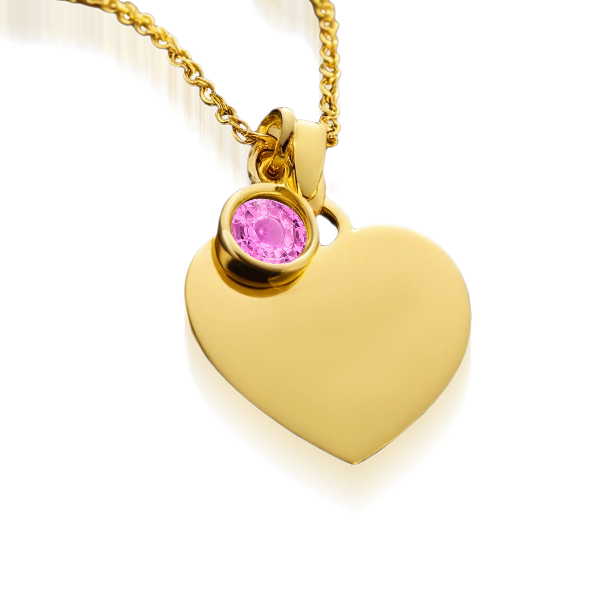 Collier Cœur Diamant Rose