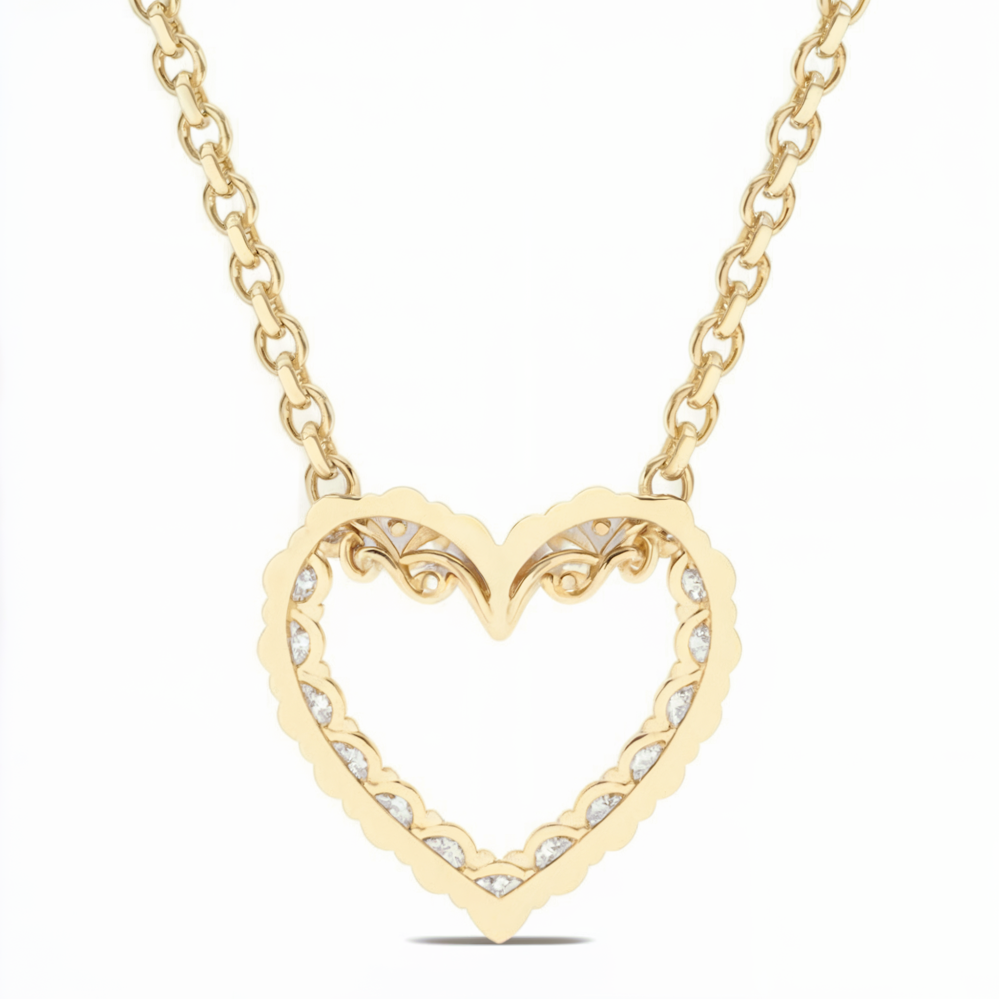 Halskette mit Herz-Diamant-Anhänger