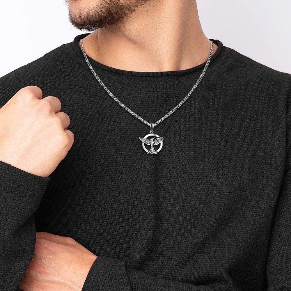 Herren Phönix Halskette - S925 Sterling Silber