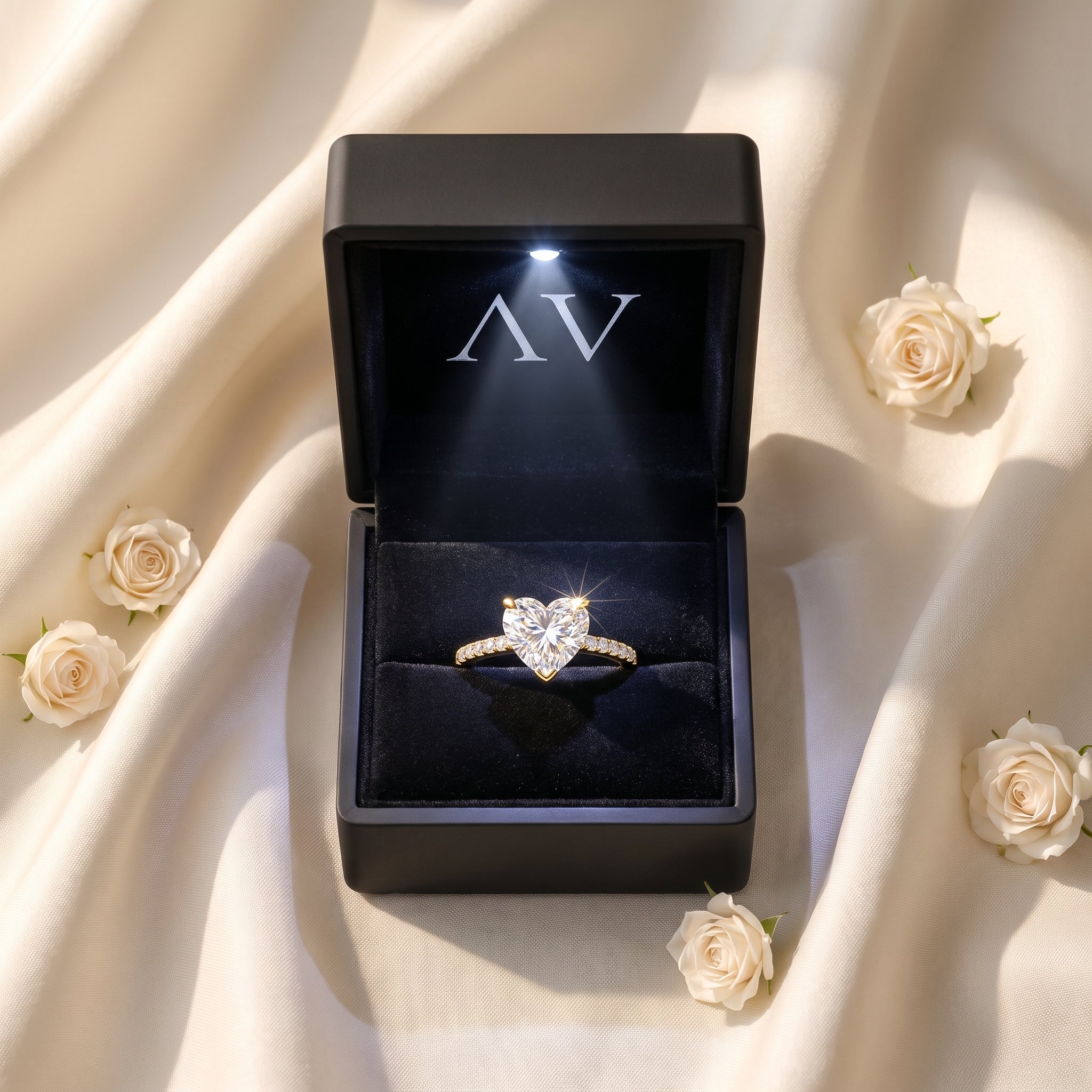 AI0009-HEA-2CT-PAVE-SOLIT - Premium LED Gift Box Presentation