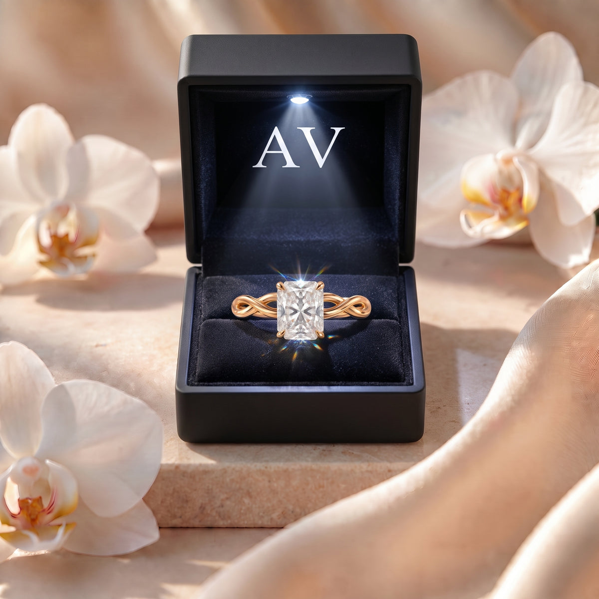AI0009-RAD-2CT-TWIST-SOLIT - Premium LED Gift Box Presentation