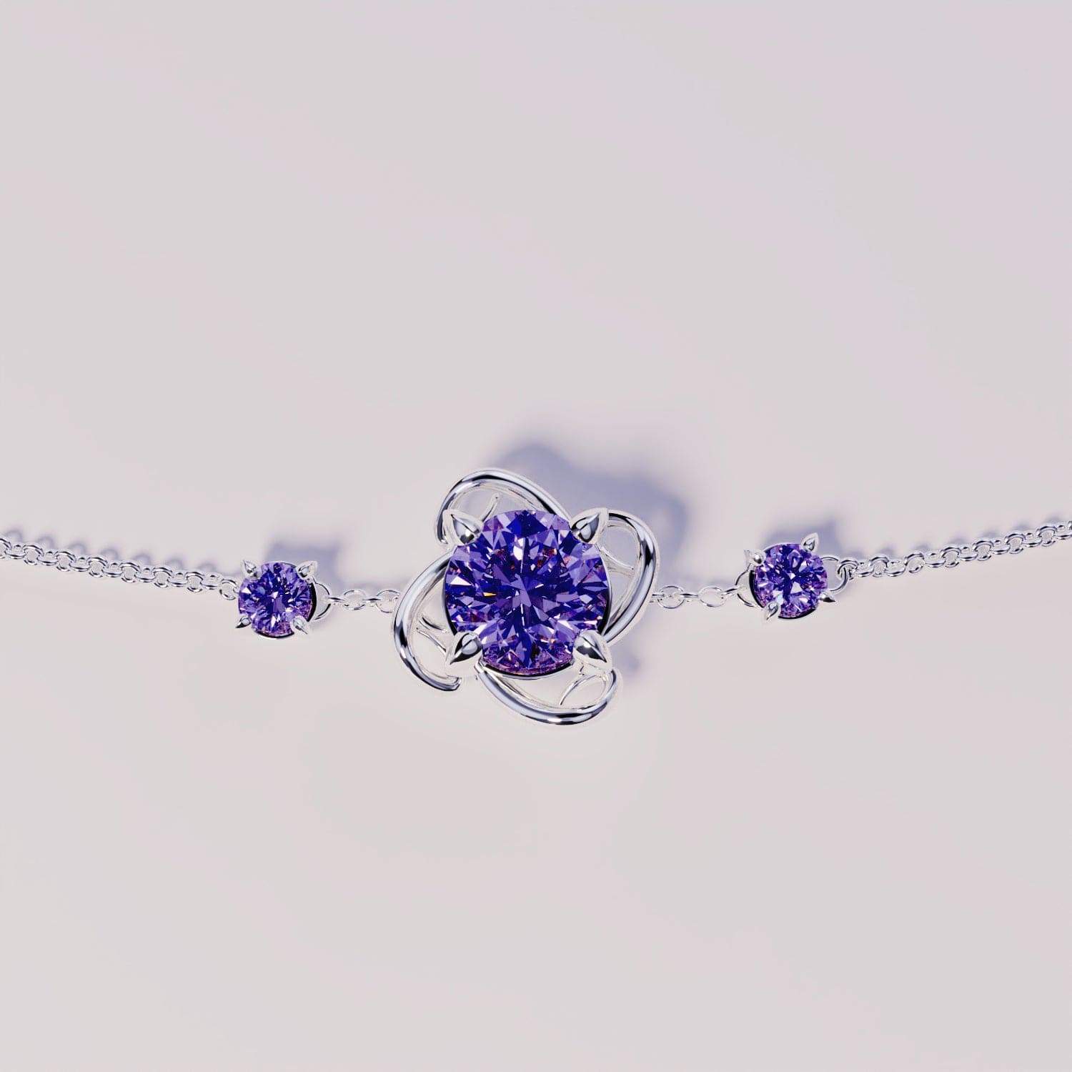 Armband mit Amethyst-Geburtsstein für Februar – S925 Sterling Silber