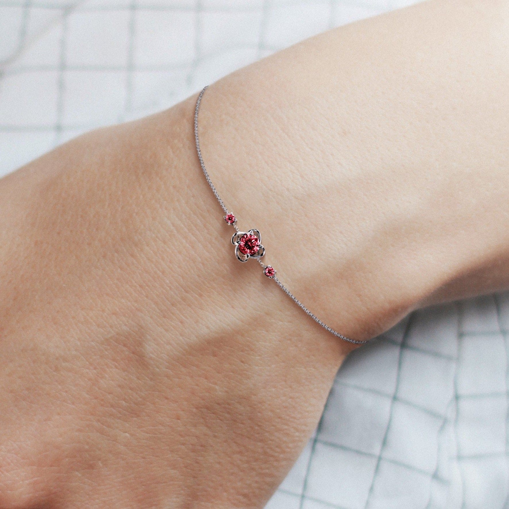 Granat-Geburtssteinarmband für Januar – S925 Sterling Silber