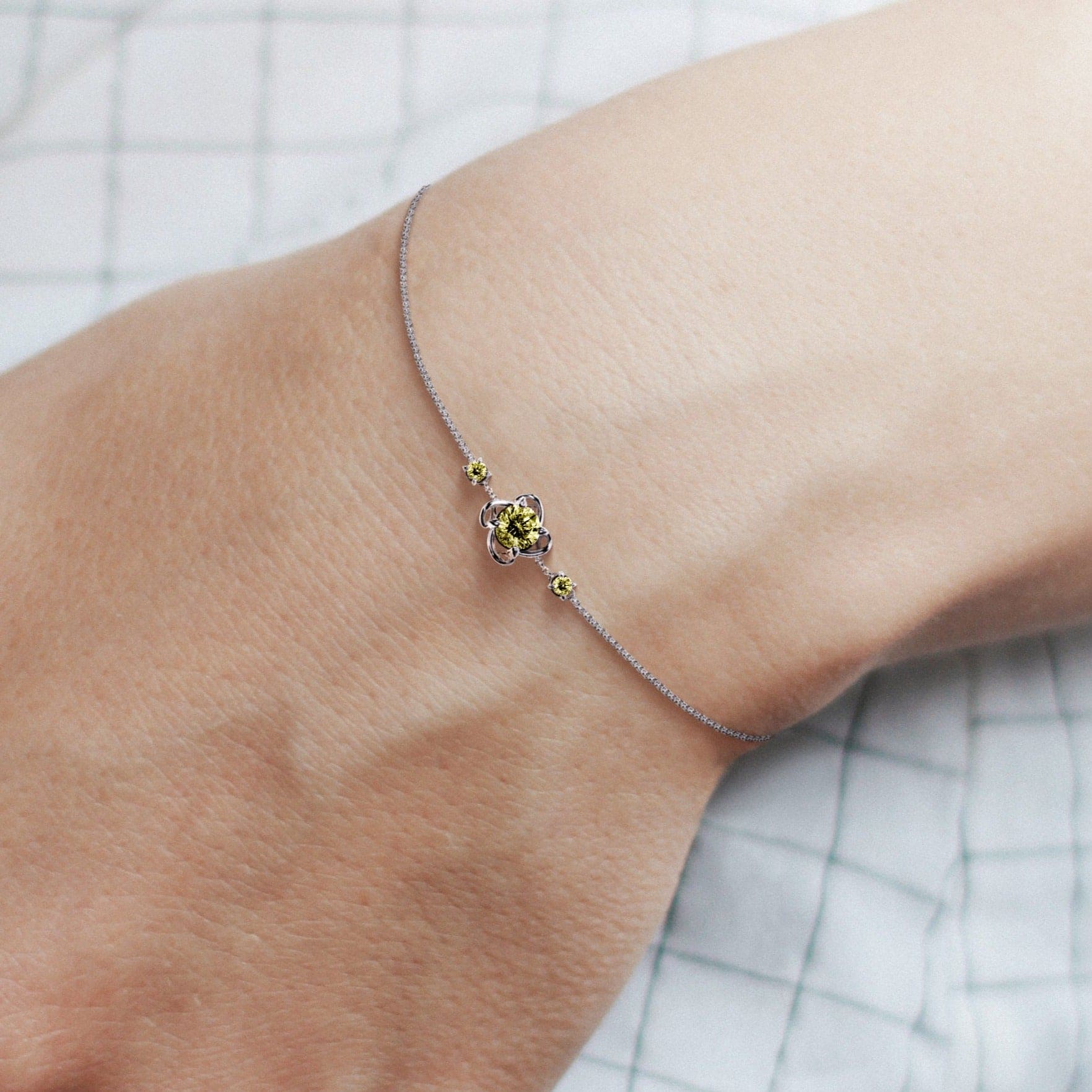 Armband mit Geburtsstein Topas November – S925 Sterling Silber