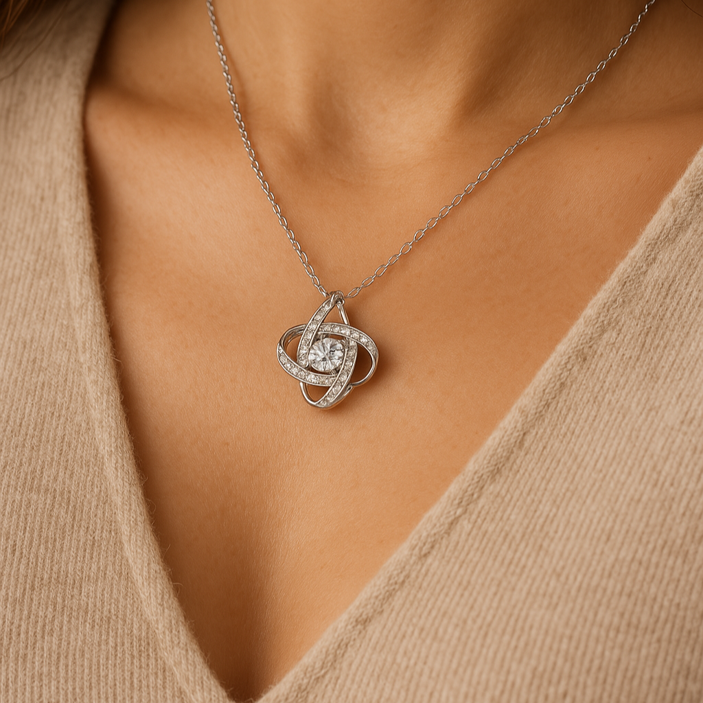 Liebesknoten Halskette | S925 Sterling Silber