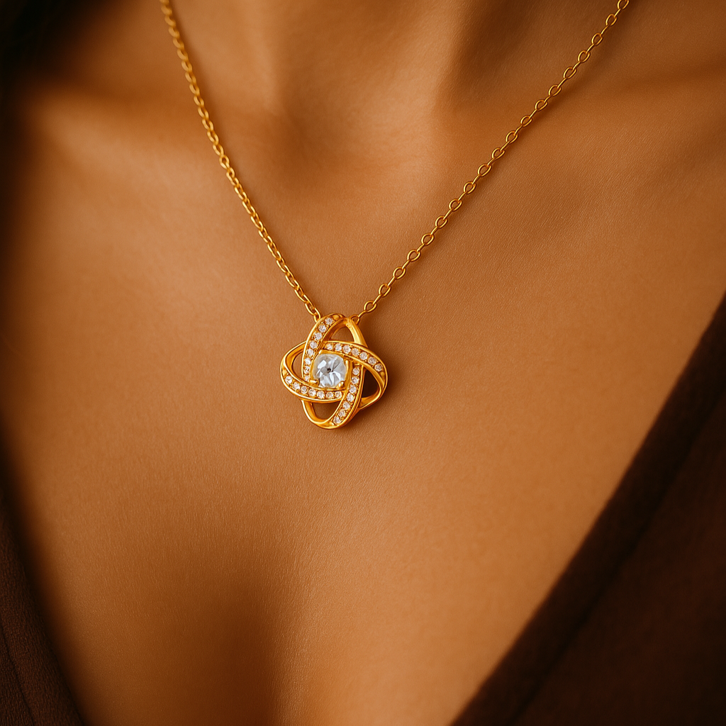 Liebesknoten Halskette | S925 Sterling Silber
