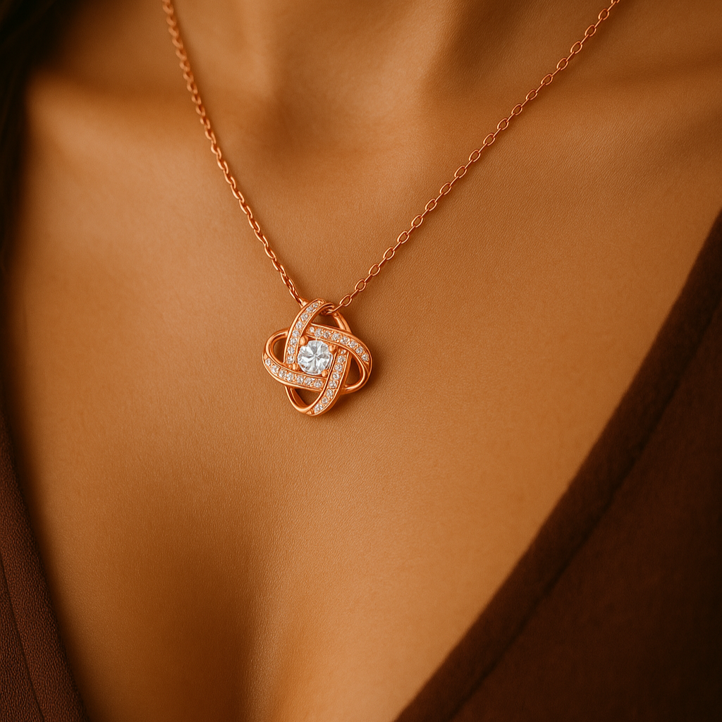 Liebesknoten Halskette | S925 Sterling Silber