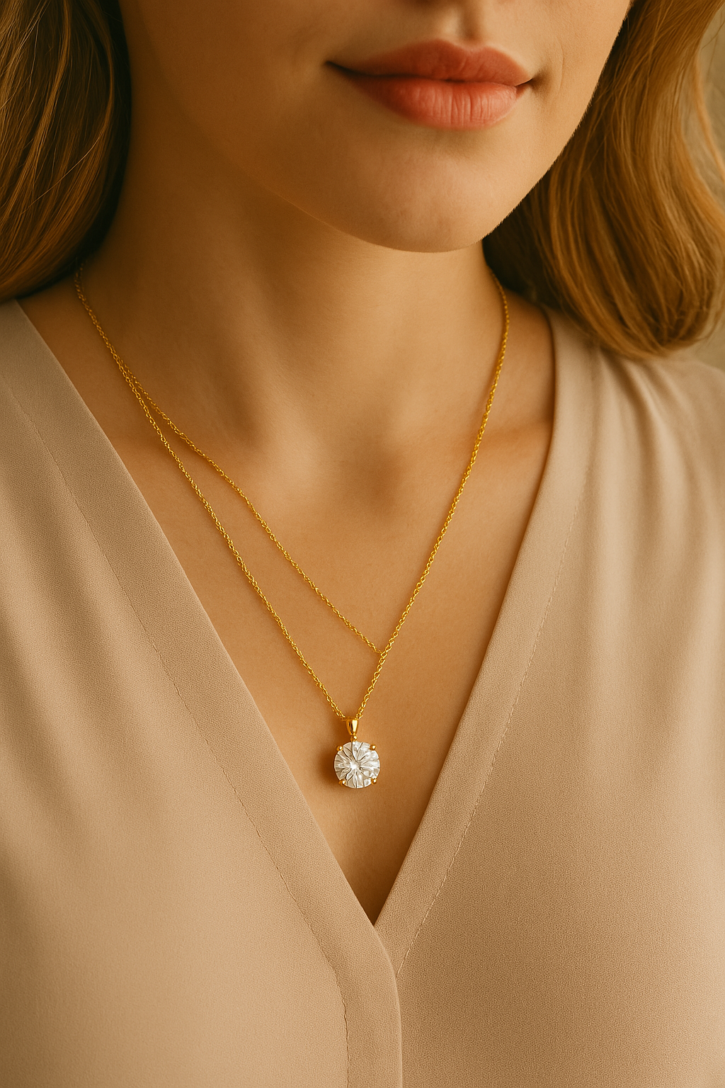 Women's Layered Solitaire Necklace Set - S925 Sterling Silver