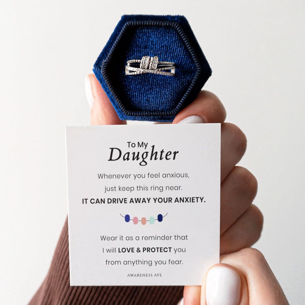 À Ma Fille | Chassez Votre Anxiété | Bague Anti-Stress S925