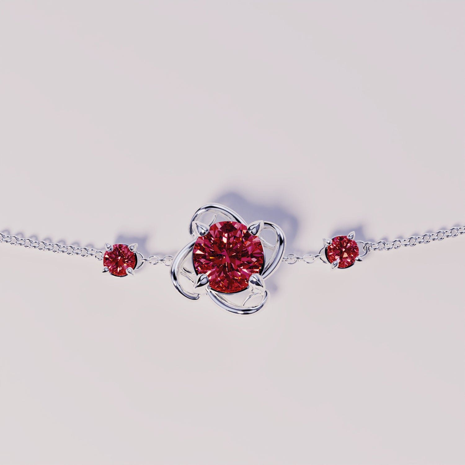 January Garnet Birthstone Bracelet - S925 Sterling Silver