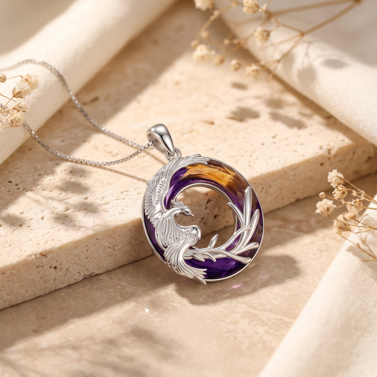 Phoenix Crystal Necklace | 925 Sterling Silver