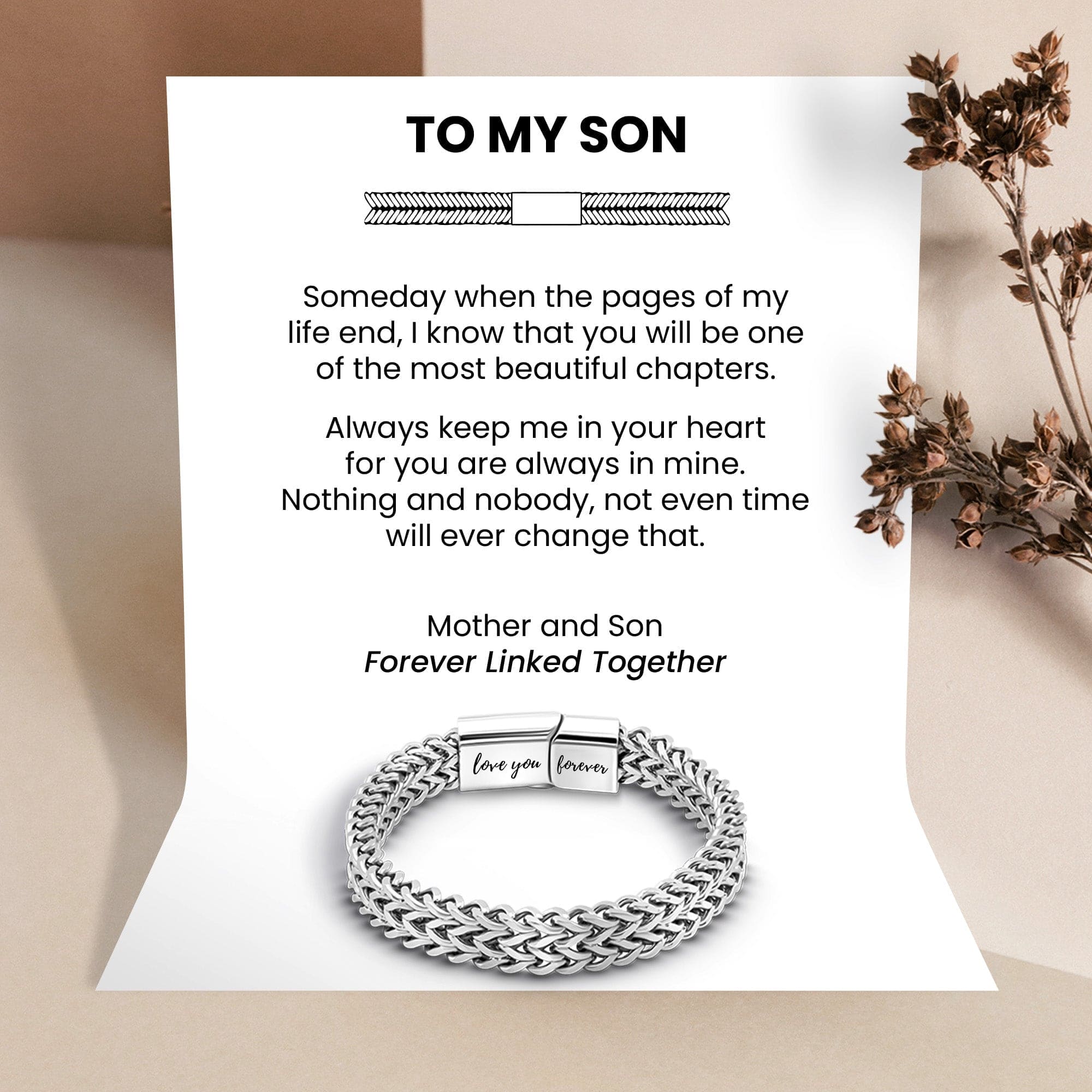 To My Son | Forever Linked Together | Chain Bracelet