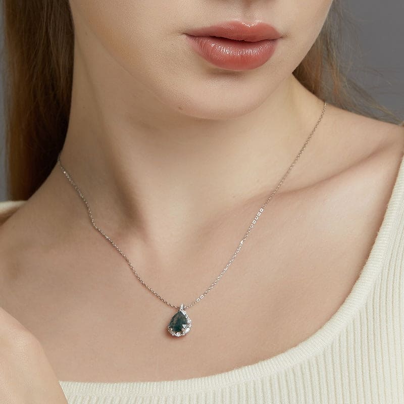Ensemble de bijoux Agate Mousse Forêt Éthérée