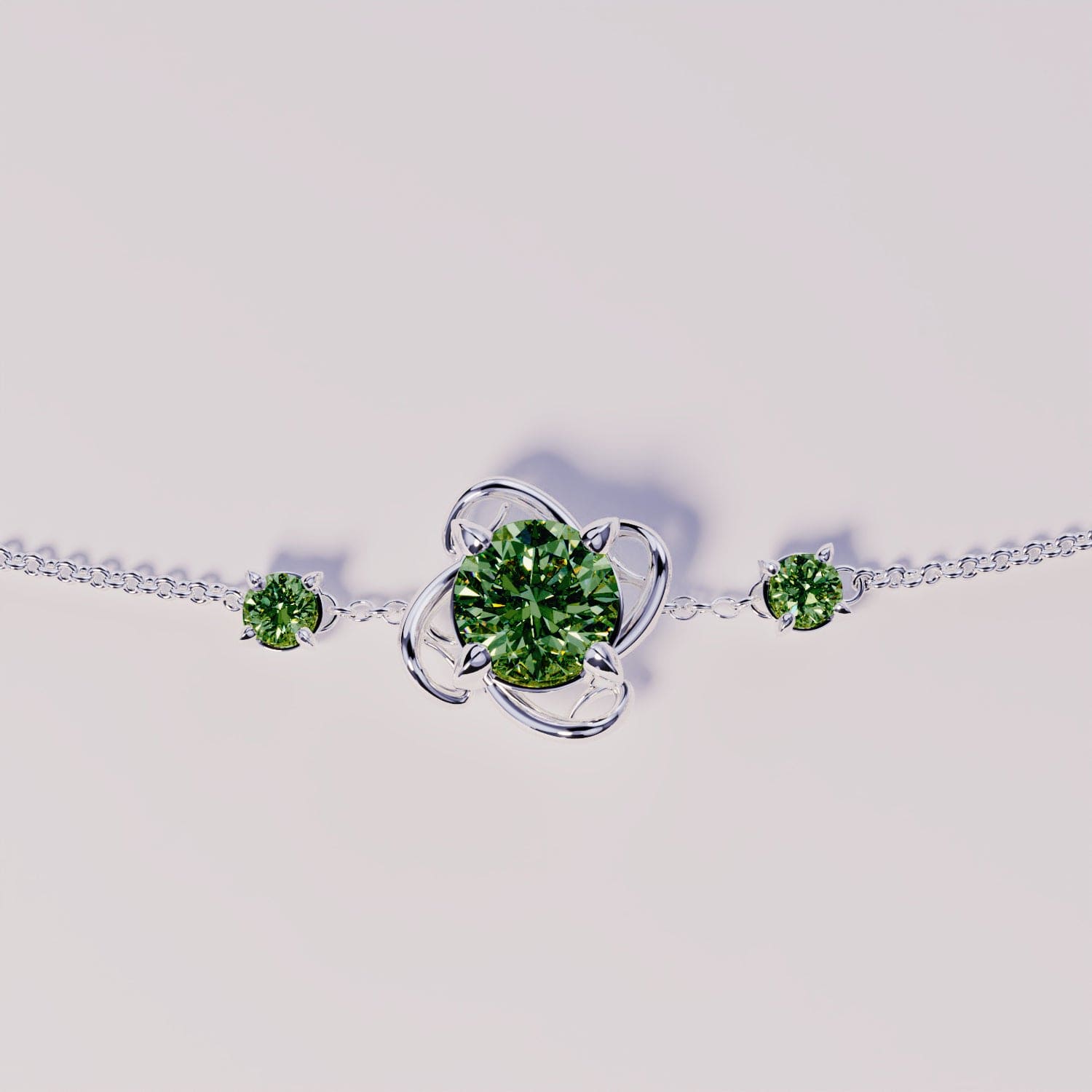 August Peridot Birthstone Bracelet - S925 Sterling Silver