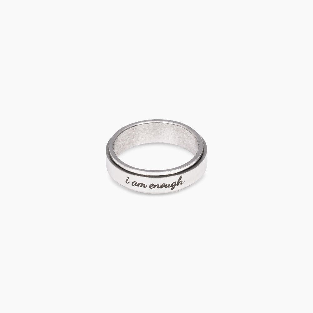 Bague Anti-Stress "Je Suffis" - Acier Inoxydable