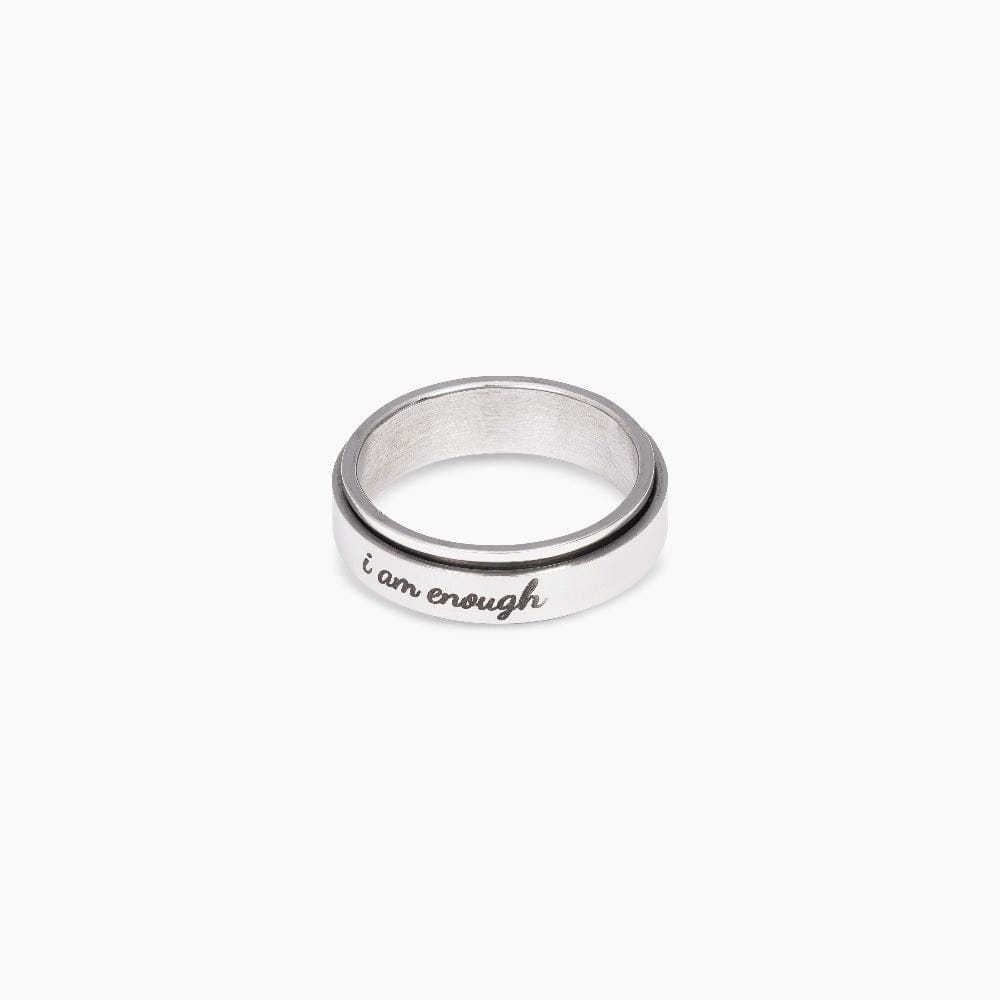 Bague Anti-Stress "Je Suffis" - Acier Inoxydable