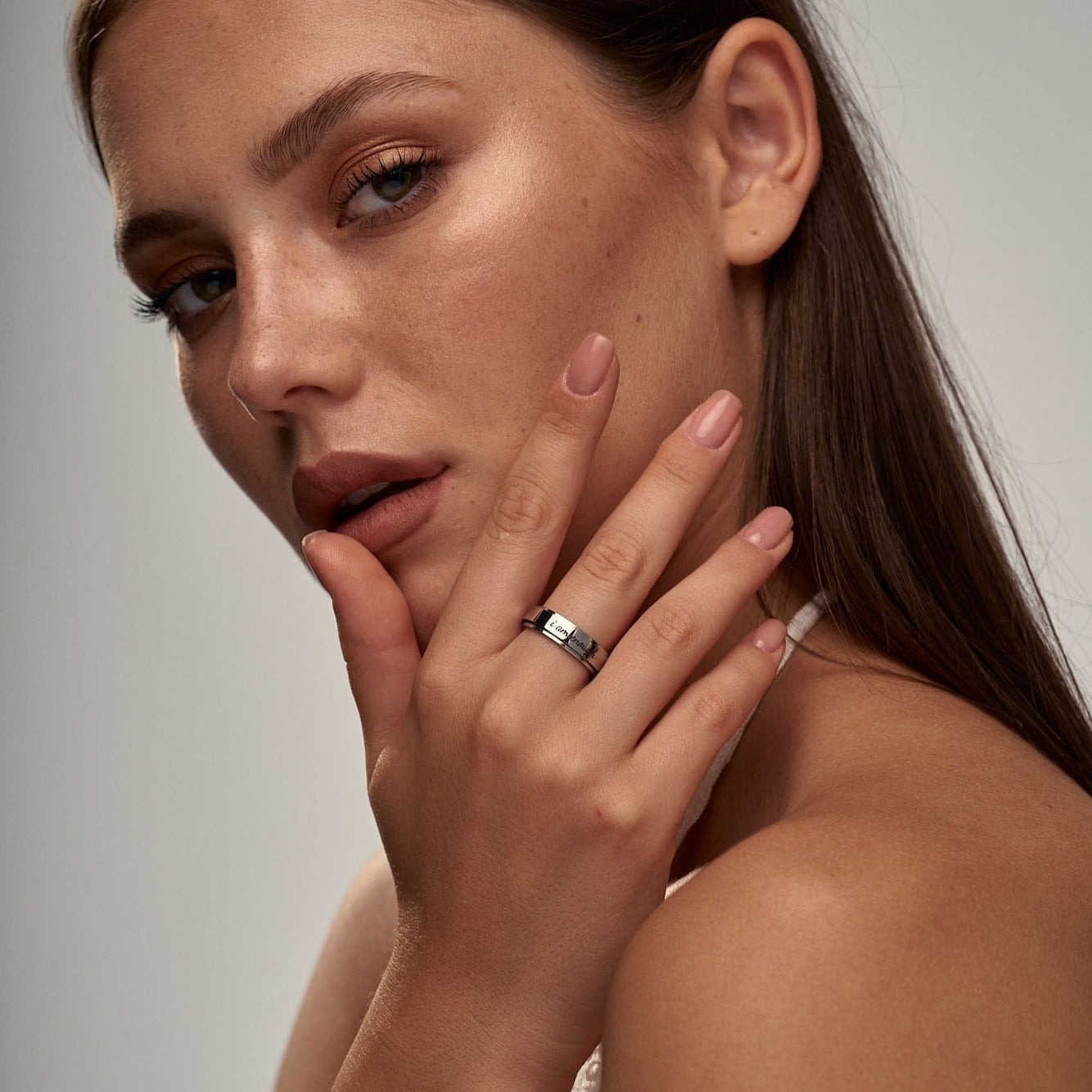 Bague Anti-Stress "Je Suffis" - Acier Inoxydable