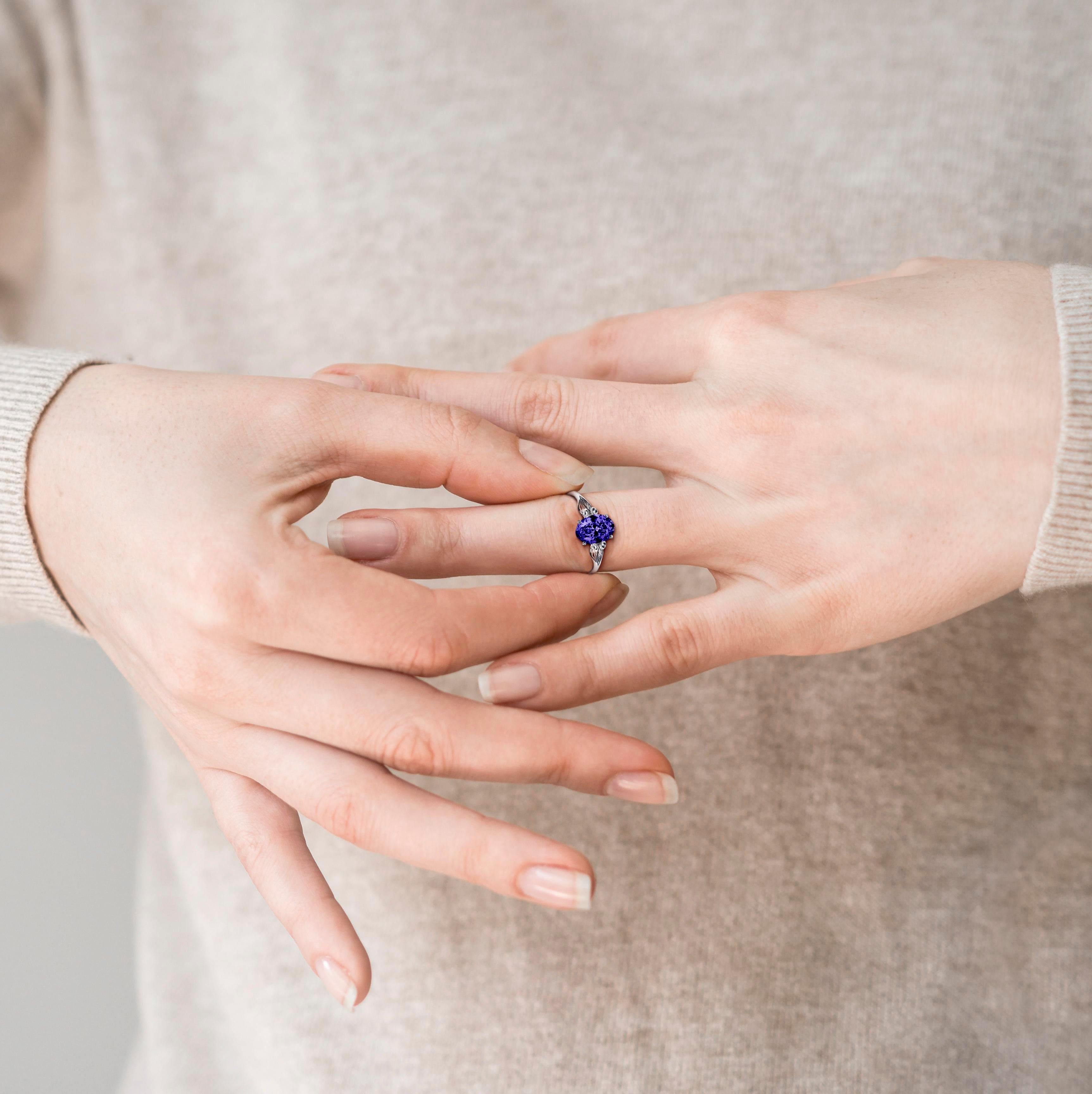 Amethyst-Geburtssteinring für Februar – S925 Sterling Silber