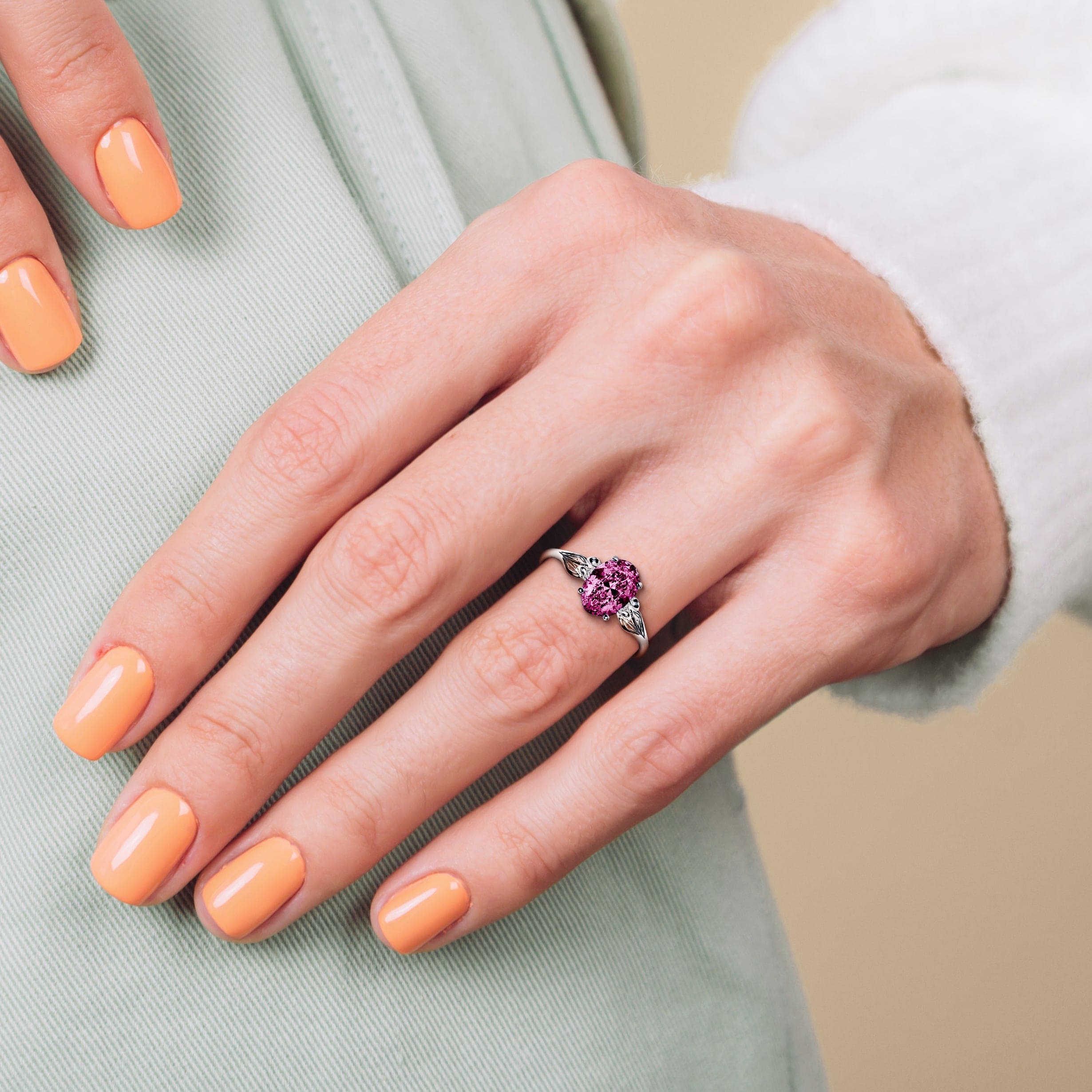 Turmalin-Geburtssteinring für Oktober – S925 Sterling Silber