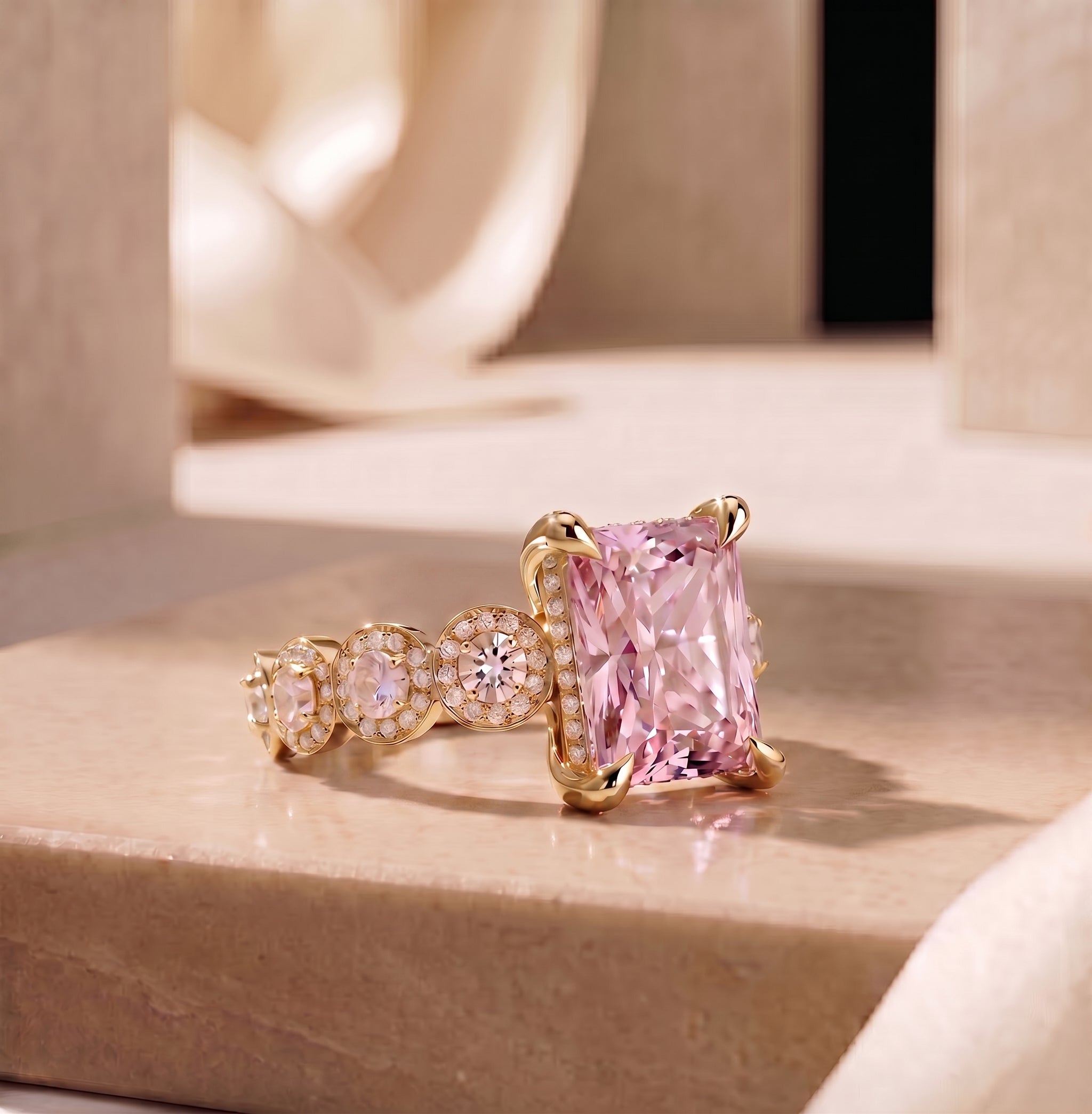 The Regalia - 4CT Radiant Cut Moissanite Ring