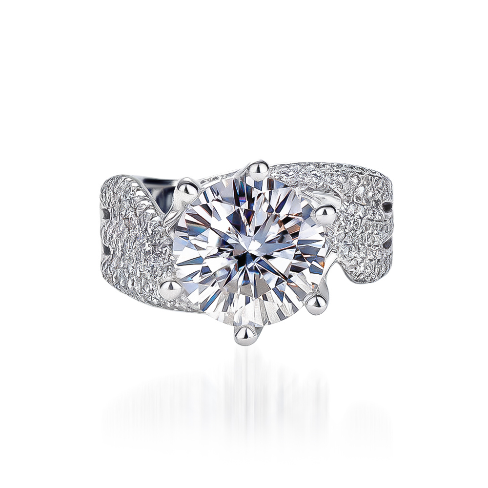5CT Moissanite Verlovings 3-delige Ring Set