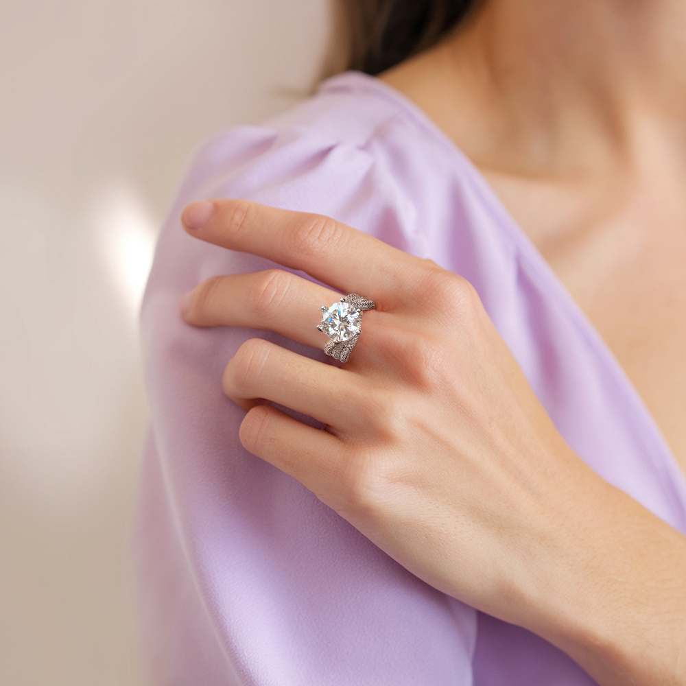 5CT Moissanite Verlovings 3-delige Ring Set