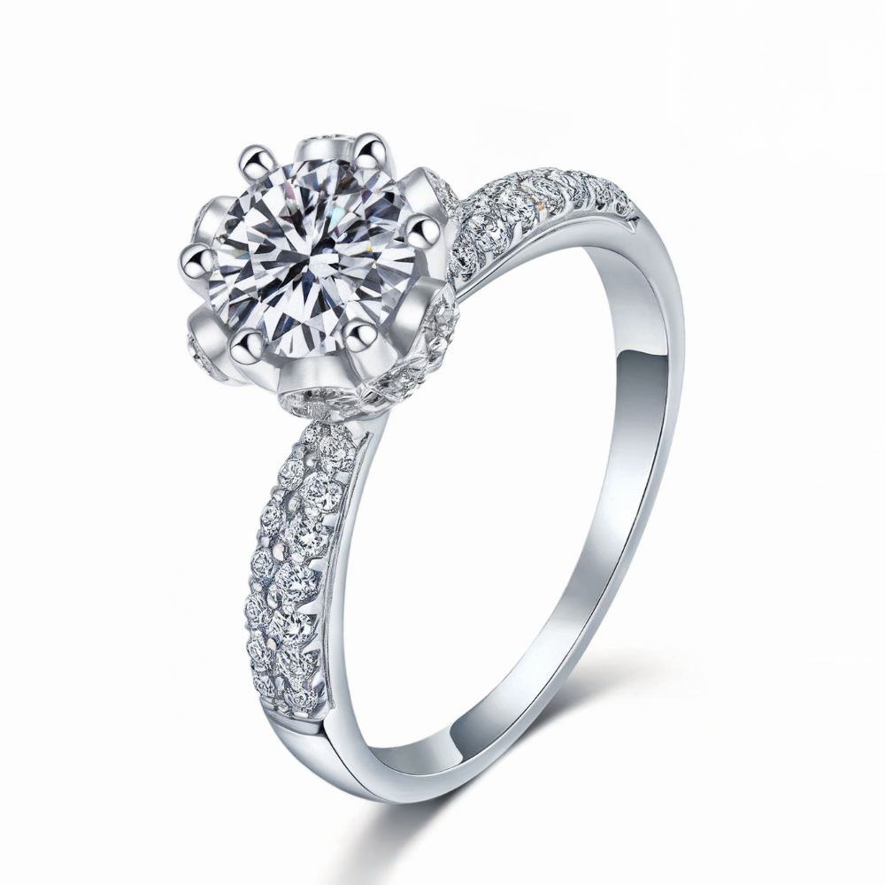 3-Karat-Doppel-Pavé-Eternity-Moissanit-Ring